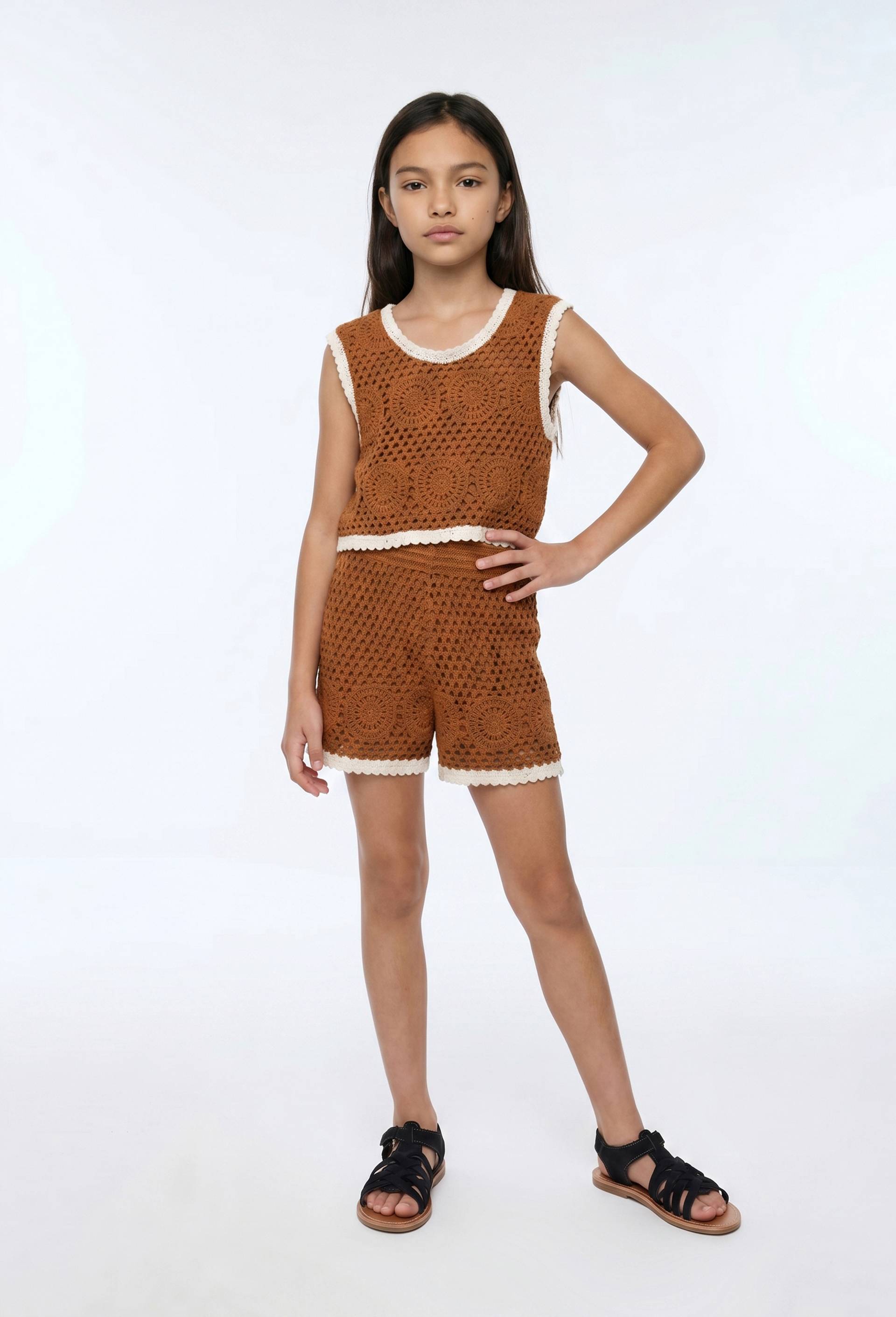 Short en crochet, Brun clair, large image number 0