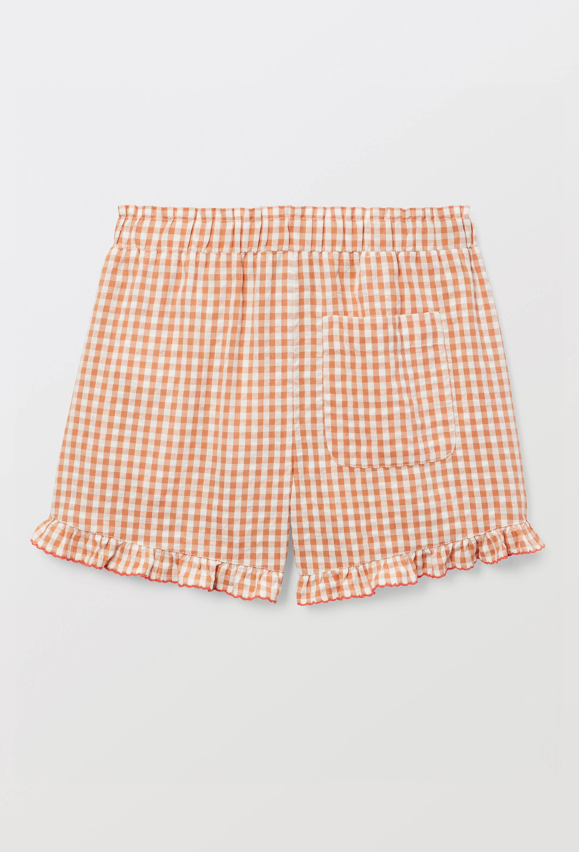 Short motif vichy brod&eacute; en coton, Rose, large image number 2
