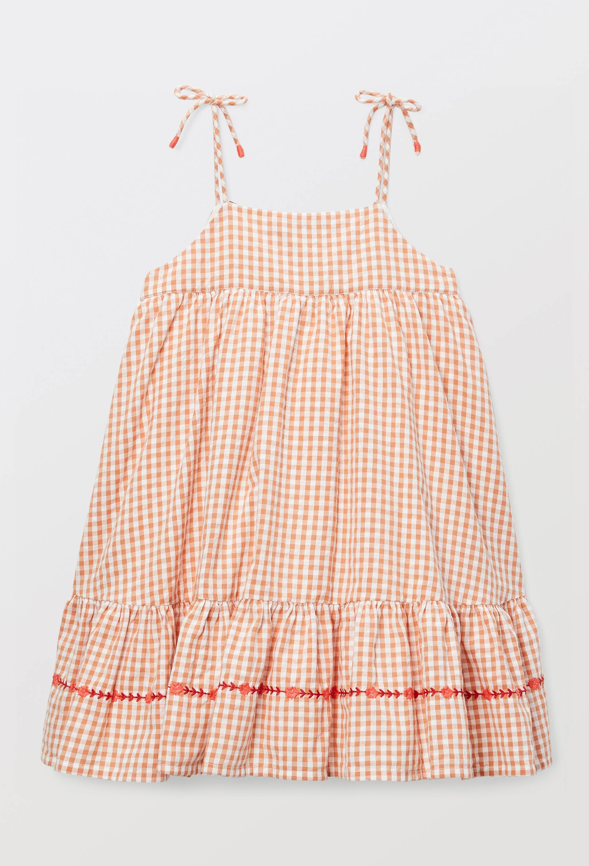 Robe vichy brod&eacute;e en coton, Rose, large image number 1