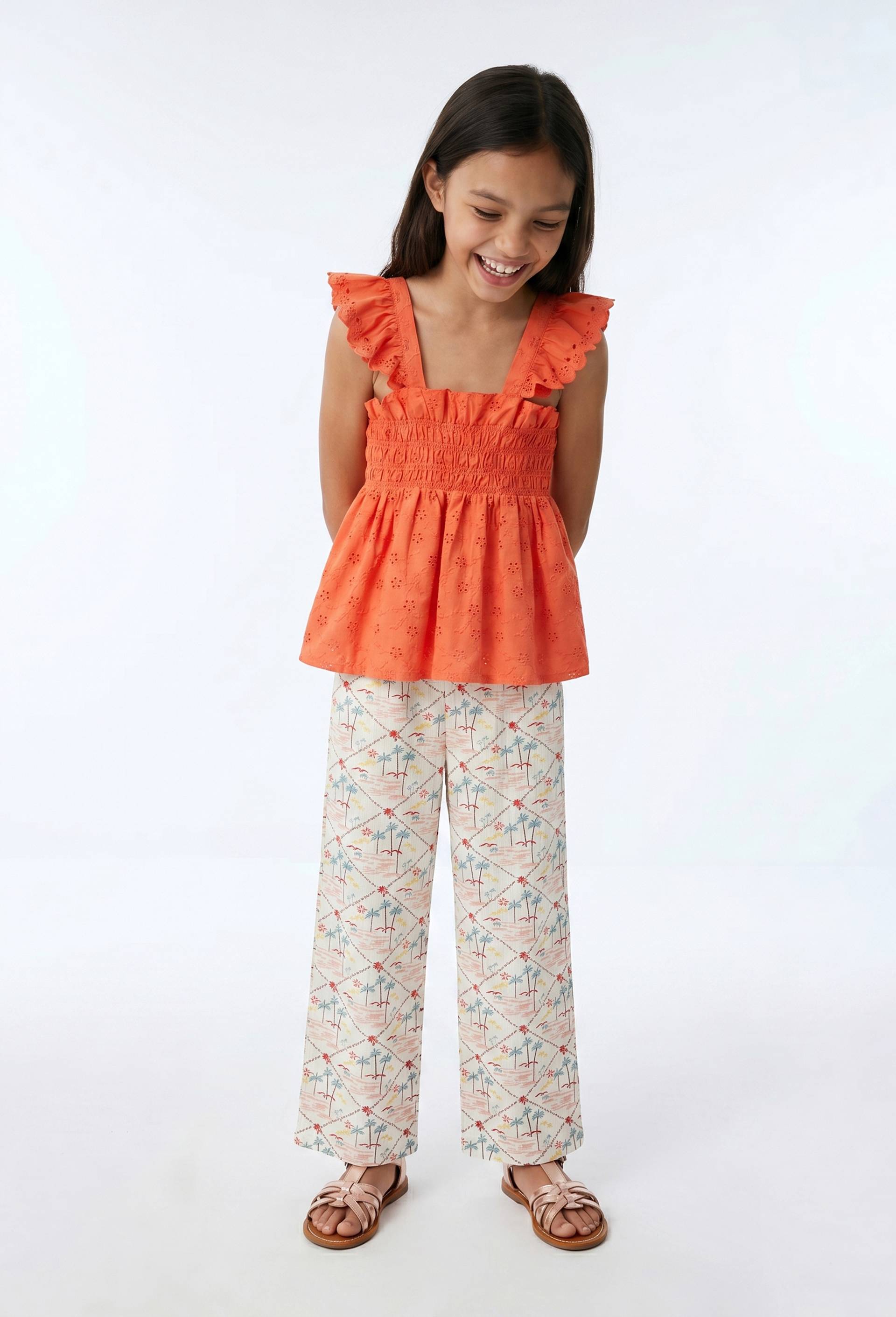 Blouse brod&eacute;e en coton, Rouge clair, large image number 0