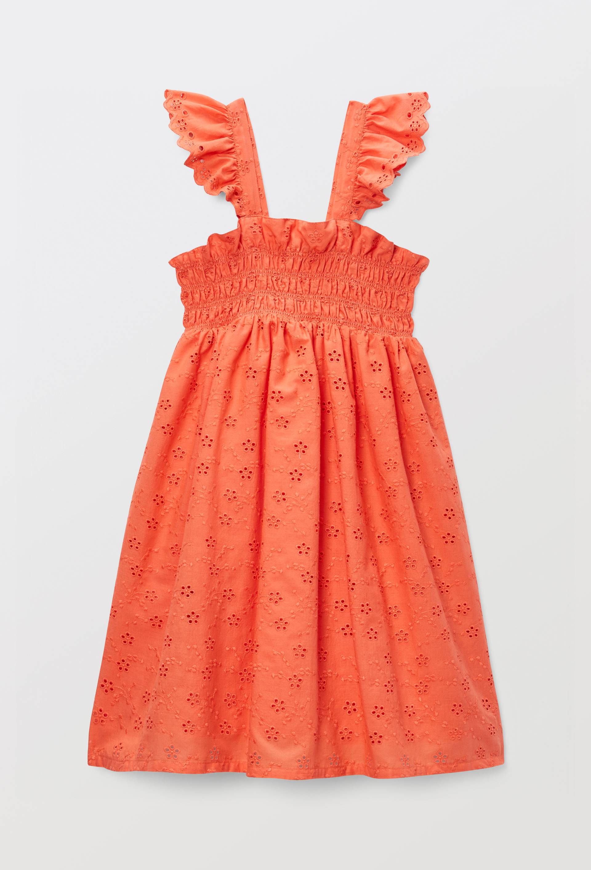 Robe &agrave; bretelles brod&eacute;e en coton, Rouge clair, large image number 1