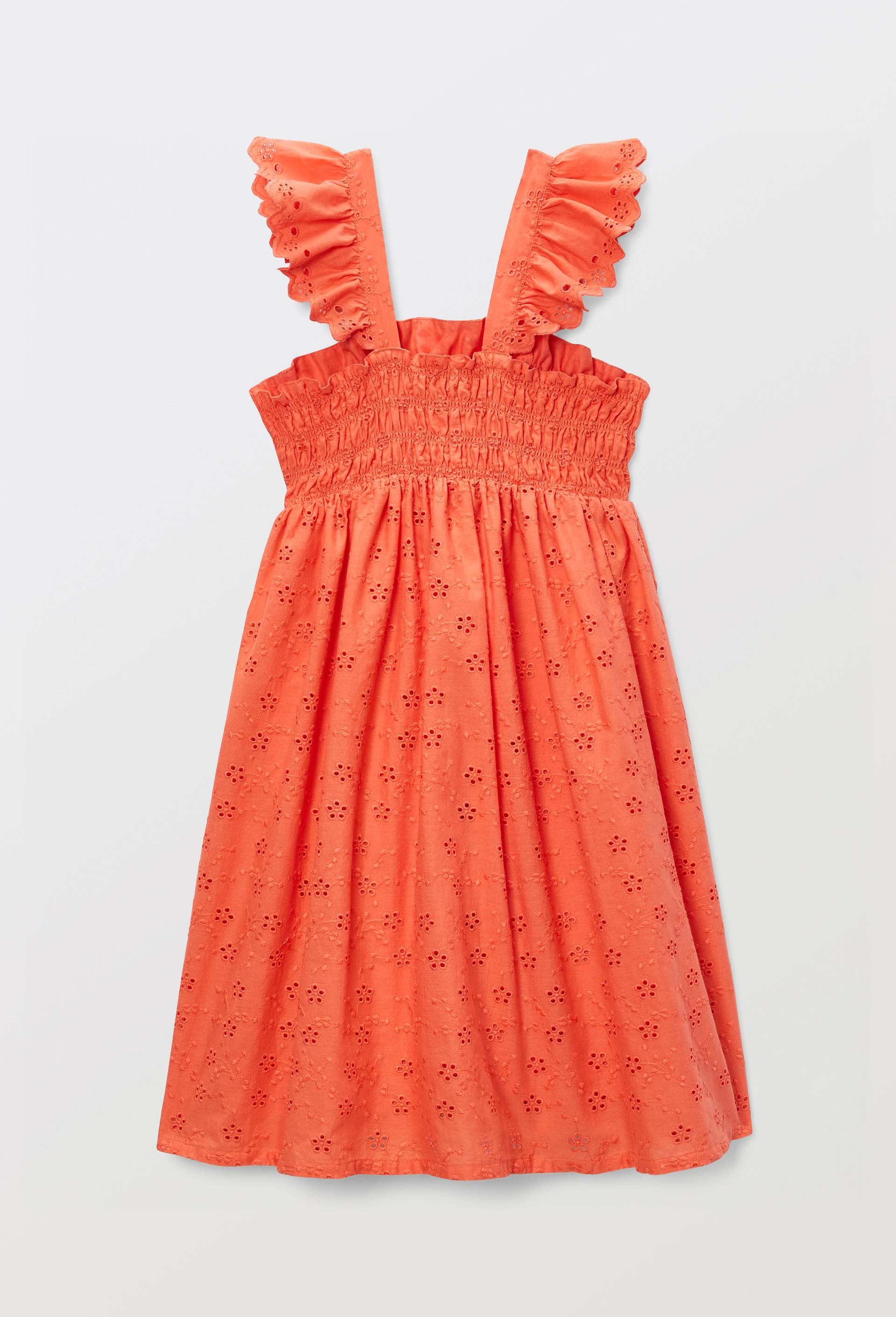 Robe &agrave; bretelles brod&eacute;e en coton, Rouge clair, large image number 2.0