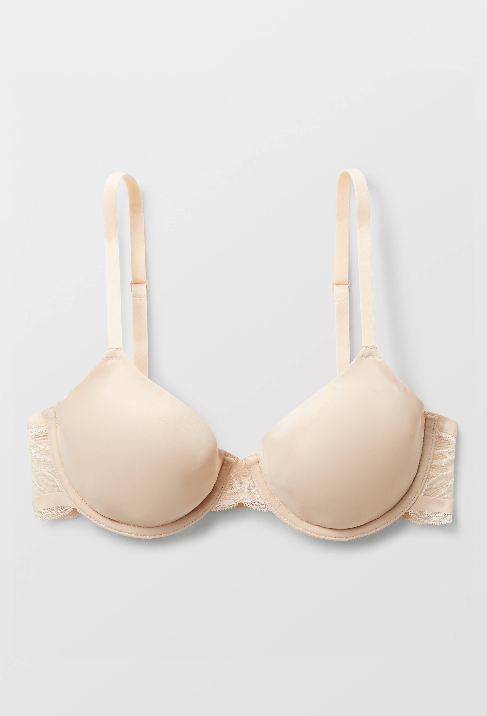 Soutien-gorge corbeille balconnet SONIA en microfibre et dentelle, Rose clair, large image number 2