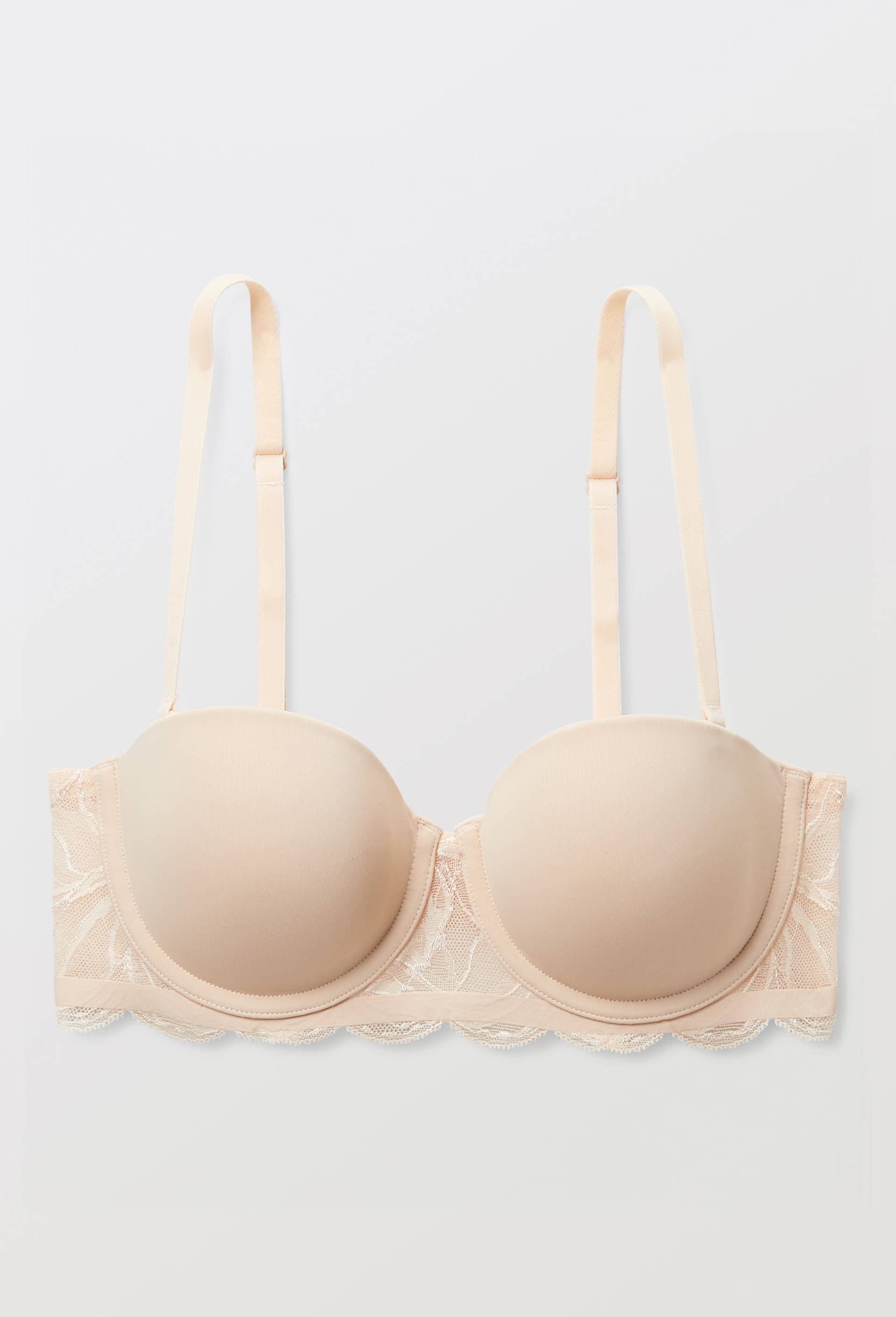 Soutien-gorge corbeille padd&eacute; SONIA en microfibre et dentelle, Rose clair, large image number 2