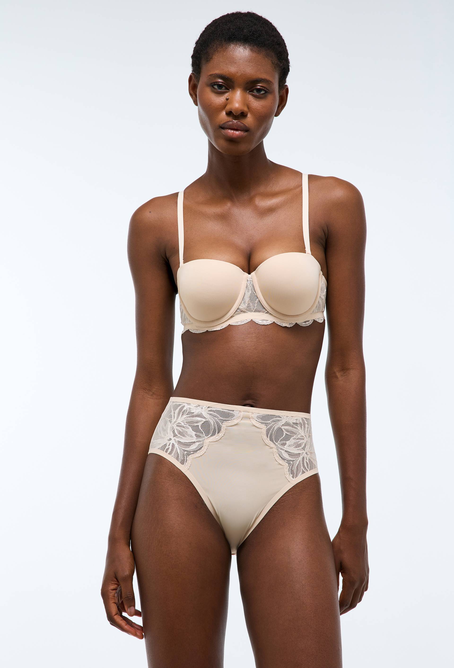 Culotte SONIA en microfibre et dentelle, Rose clair, large image number 0.0