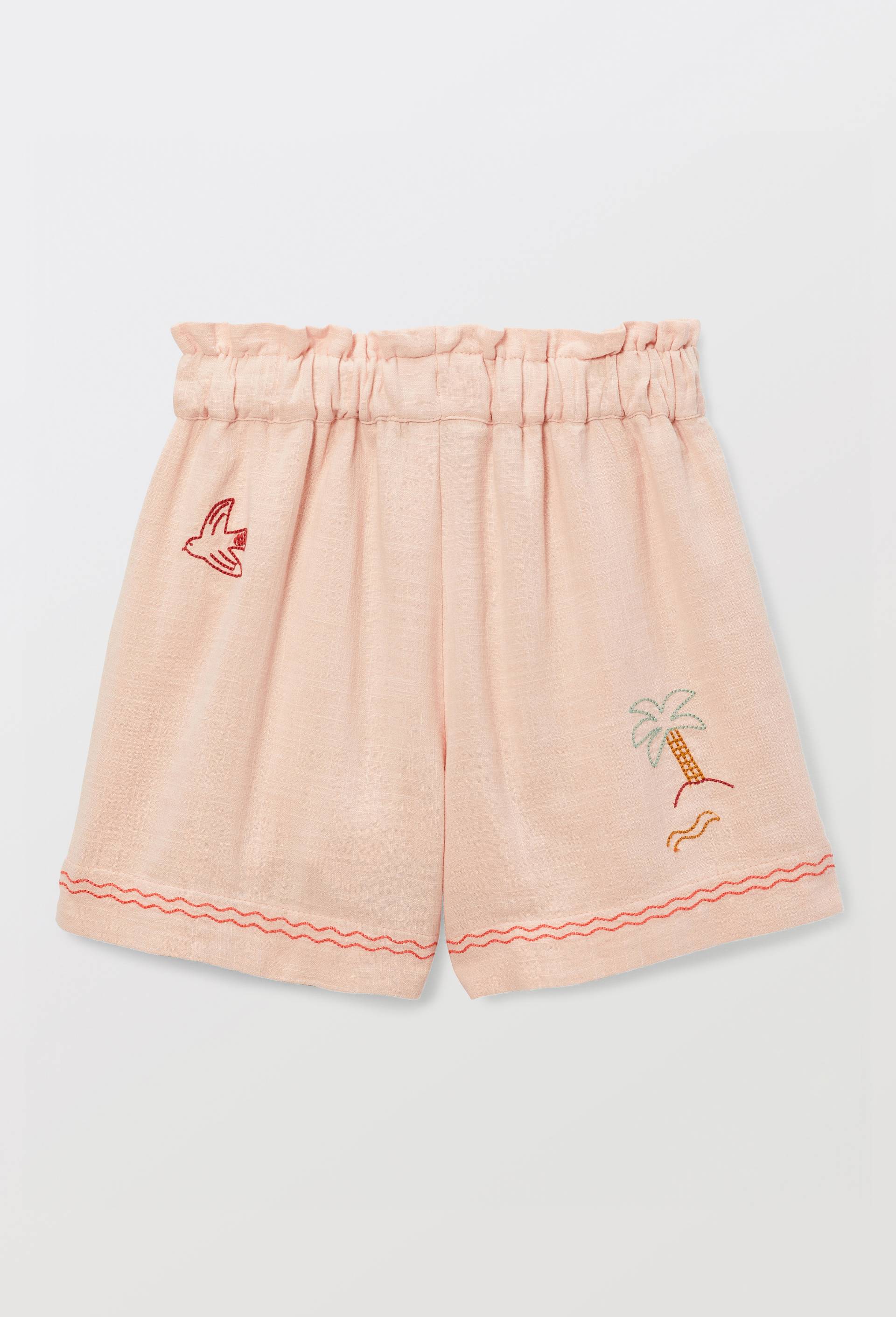 Short brod&eacute; en coton, Rose, large image number 2.0
