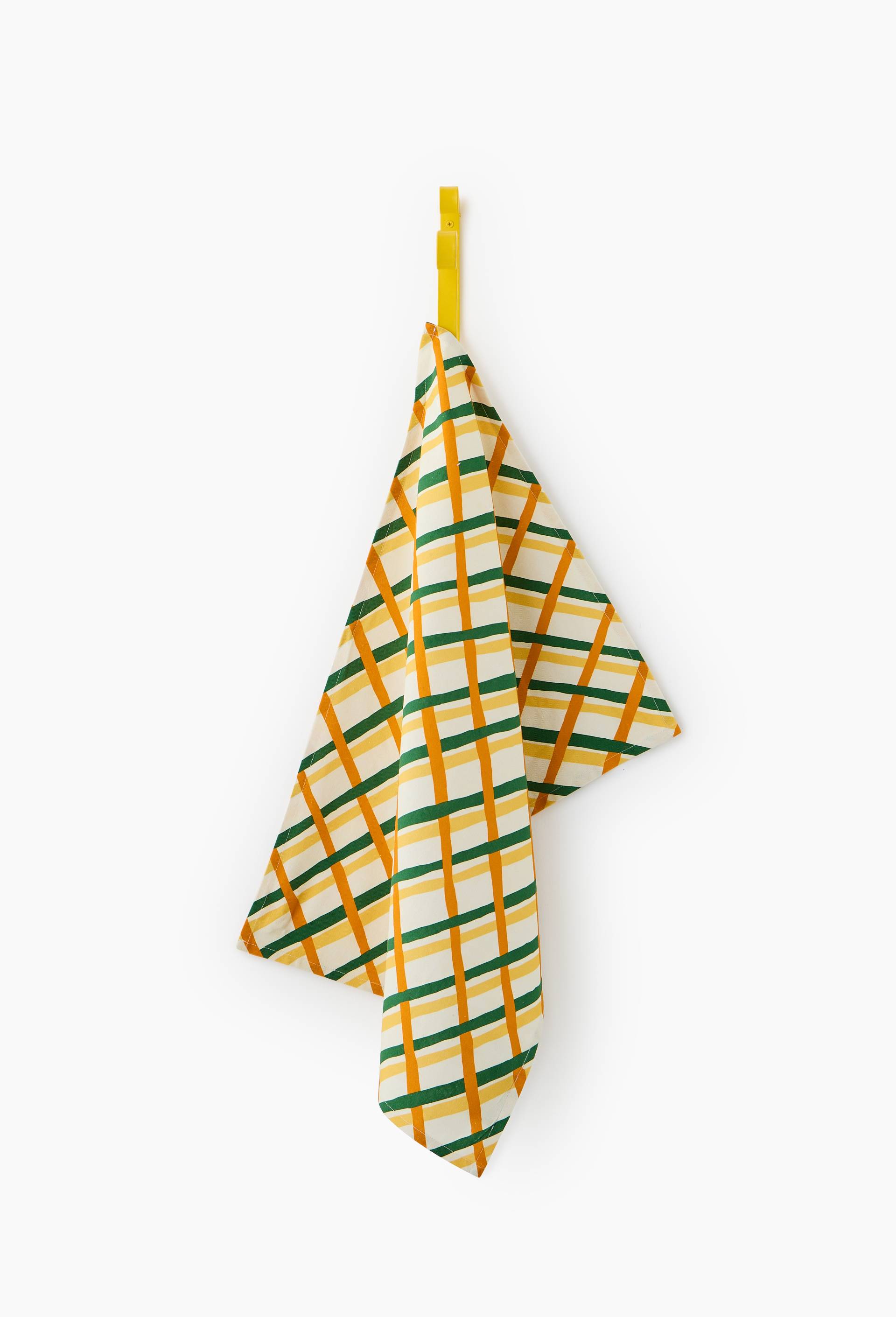 Torchon imprim&eacute;, 50x70cm, en coton - LES CRAFTIES x MONOPRIX, Ecru, large image number 1