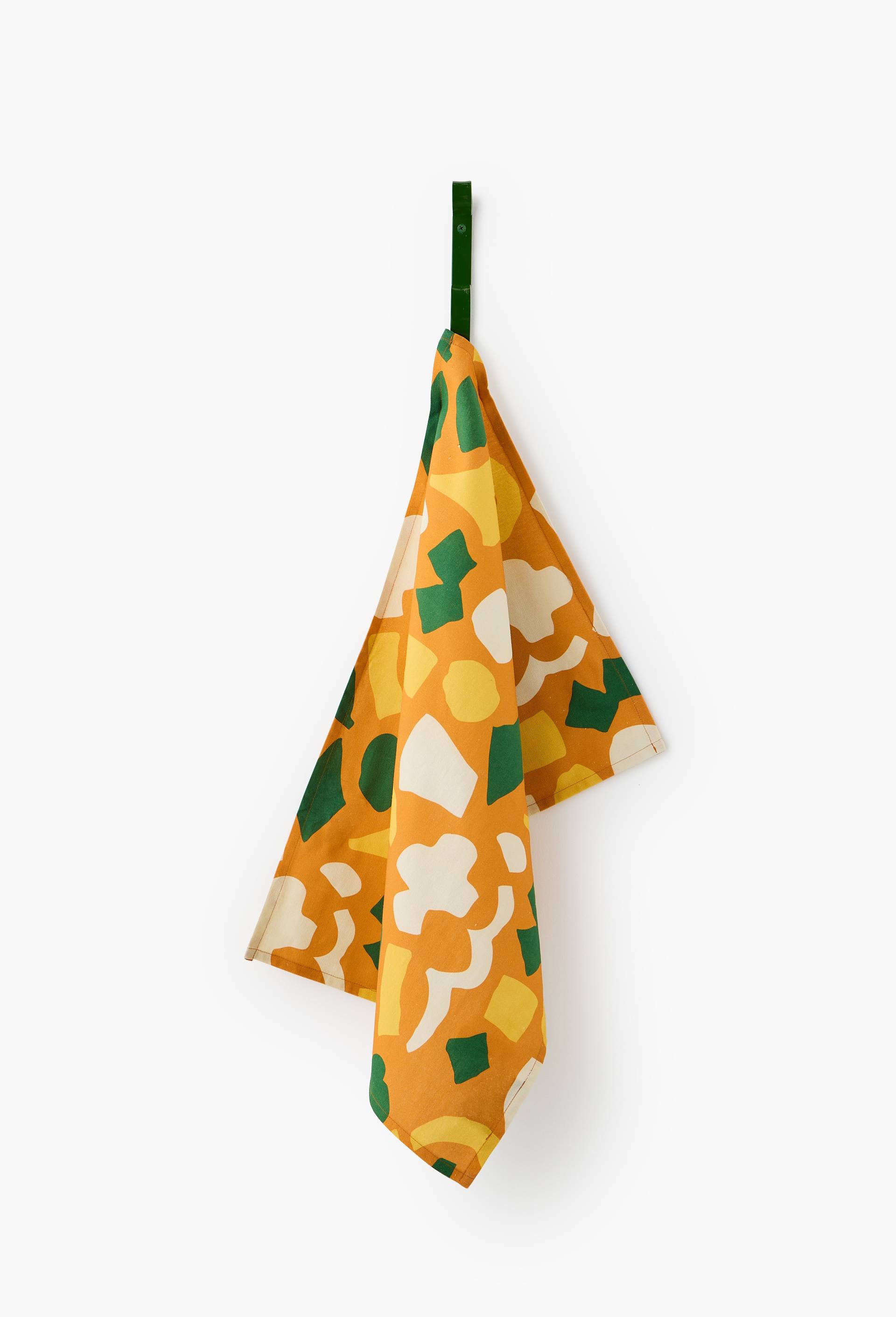 Torchon imprim&eacute;, 50x70cm, en coton - LES CRAFTIES x MONOPRIX, Orange, large image number 0.0