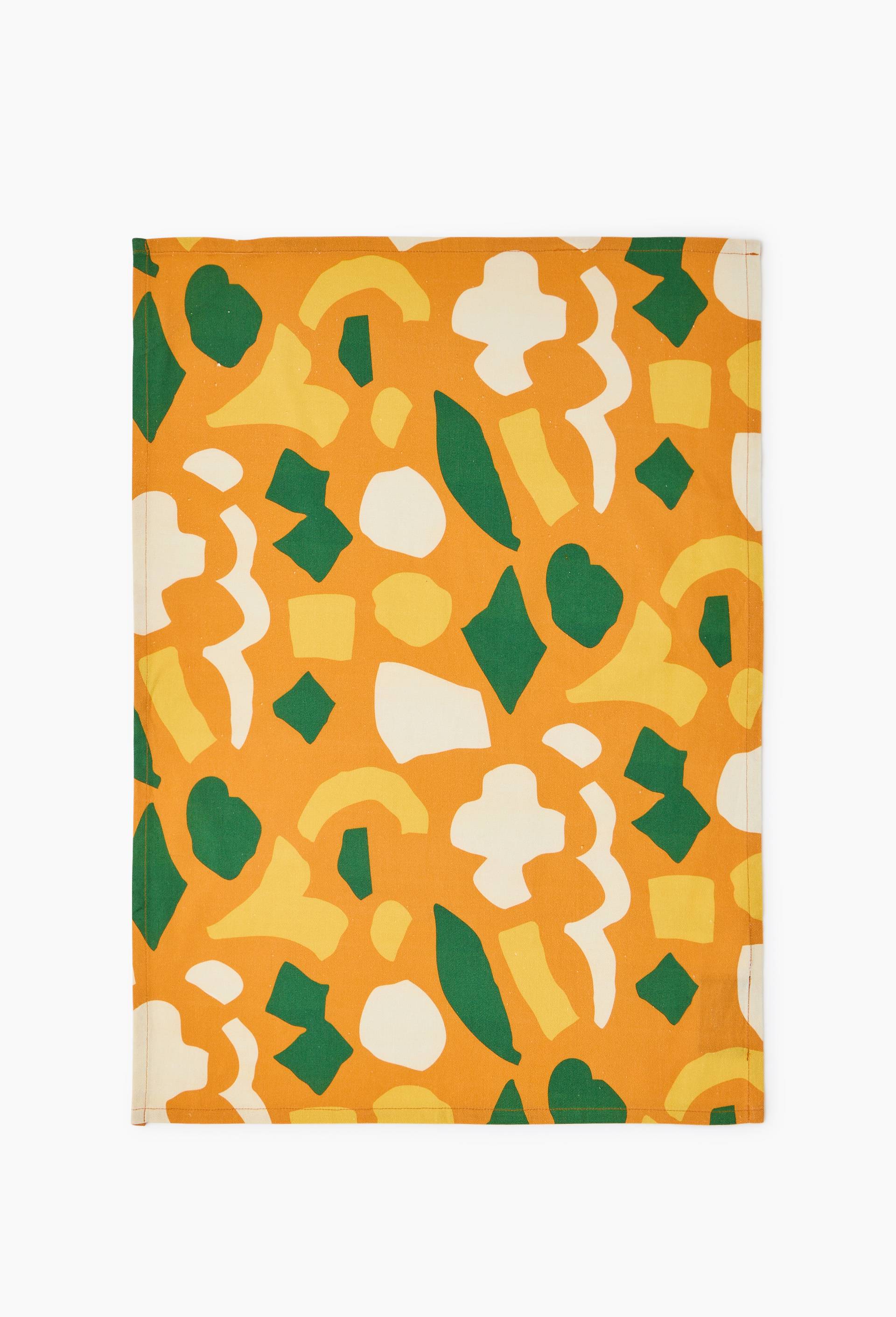 Torchon imprim&eacute;, 50x70cm, en coton - LES CRAFTIES x MONOPRIX, Orange, large image number 1