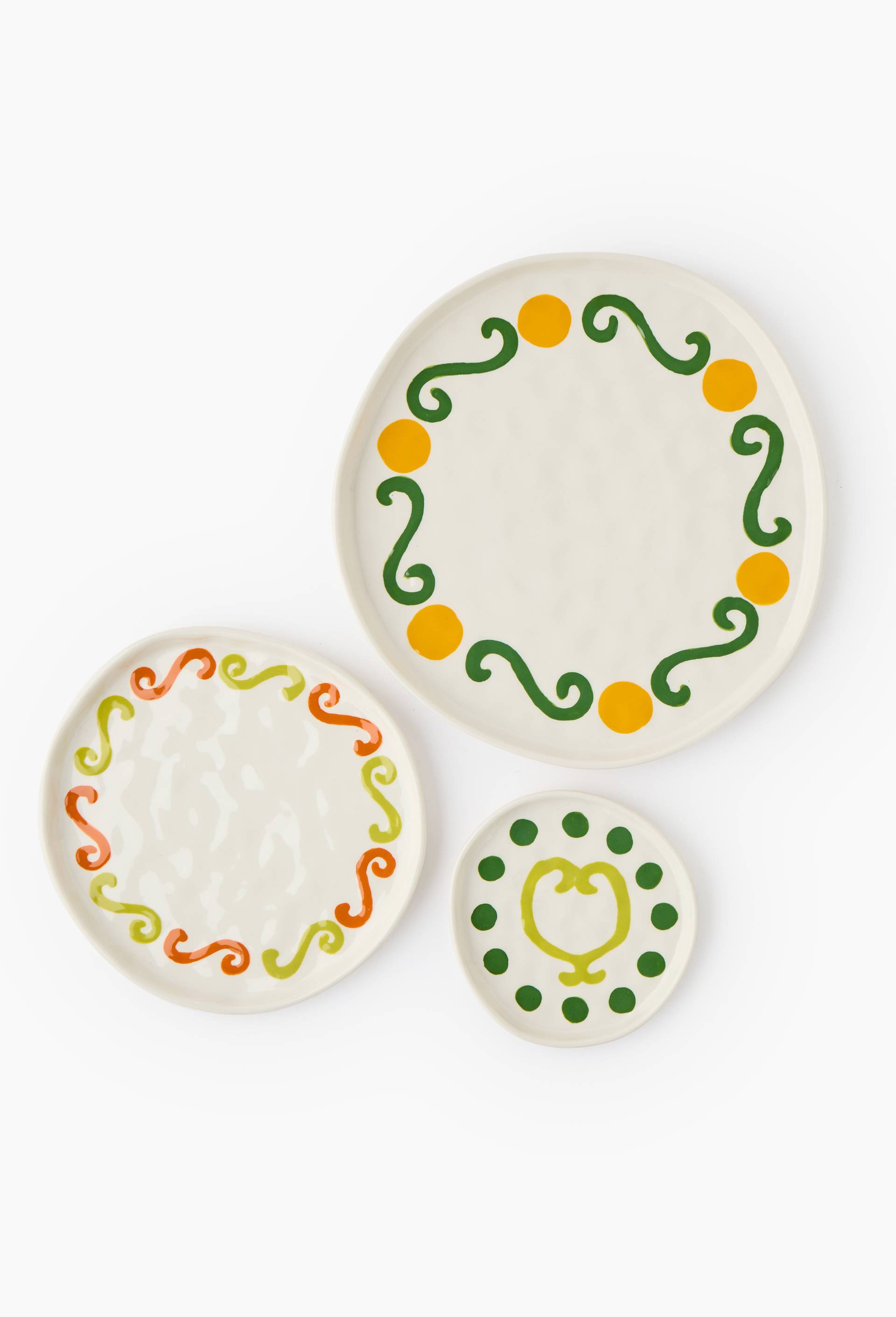 Assiette d&icirc;ner, 27cm, en c&eacute;ramique - LES CRAFTIES x MONOPRIX, Ecru, large image number 2