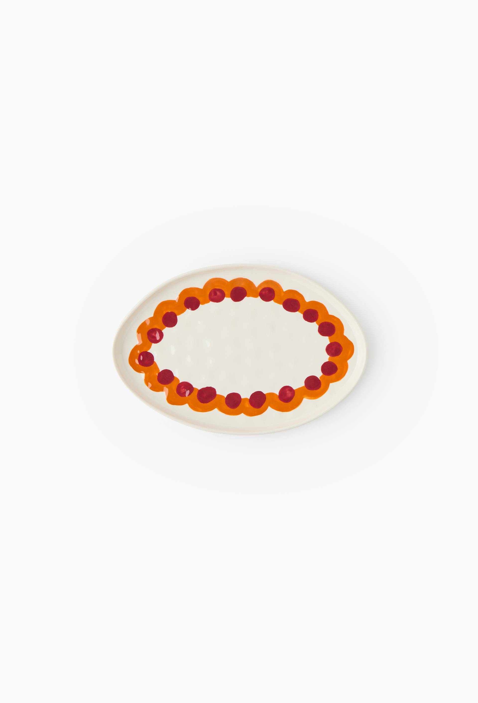 Plat ovale, 25x17cm, en c&eacute;ramique - LES CRAFTIES x MONOPRIX, Ecru, large image number 1.0
