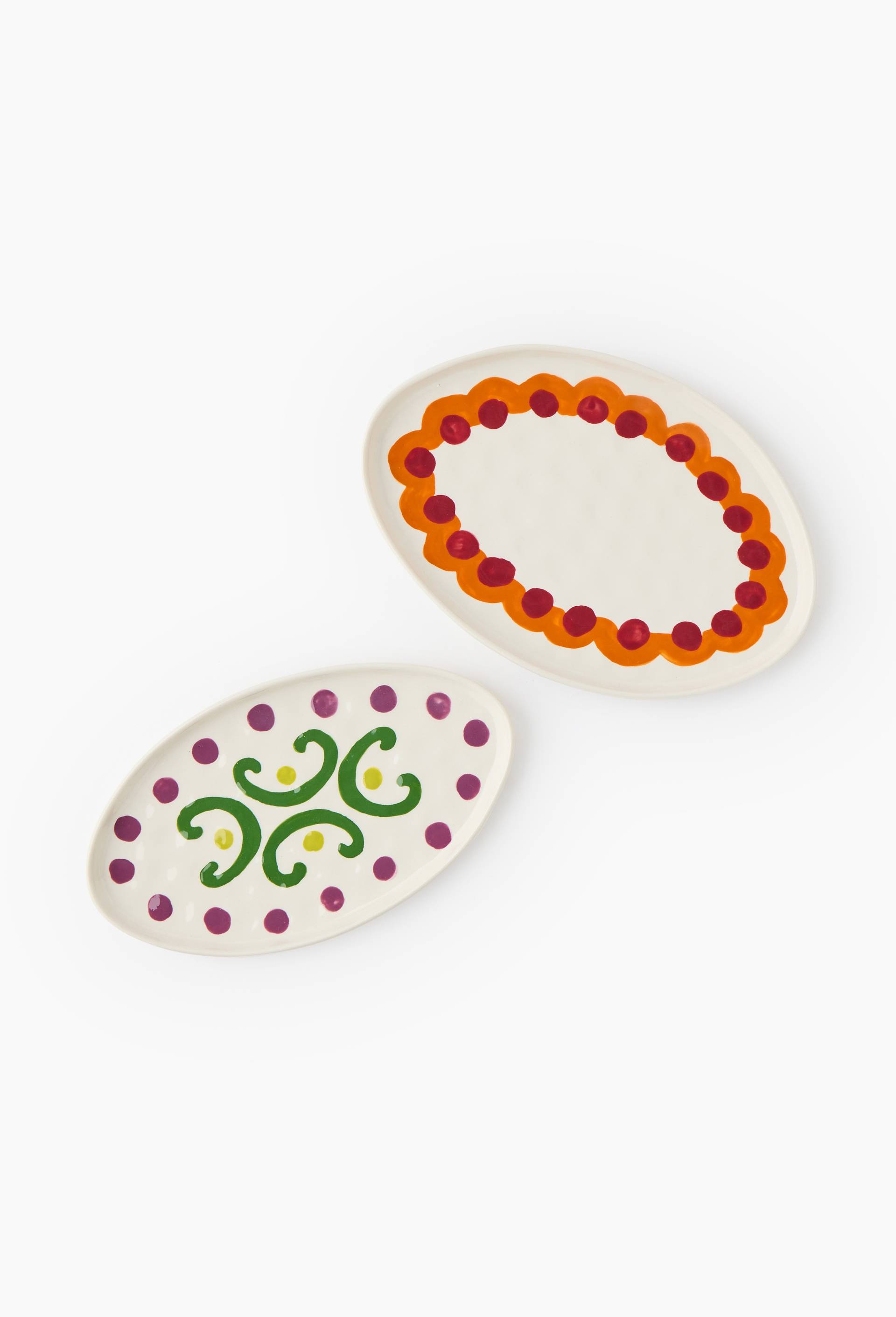 Plat ovale, 13.5x24cm, en c&eacute;ramique - LES CRAFTIES x MONOPRIX, Ecru, large image number 2.0