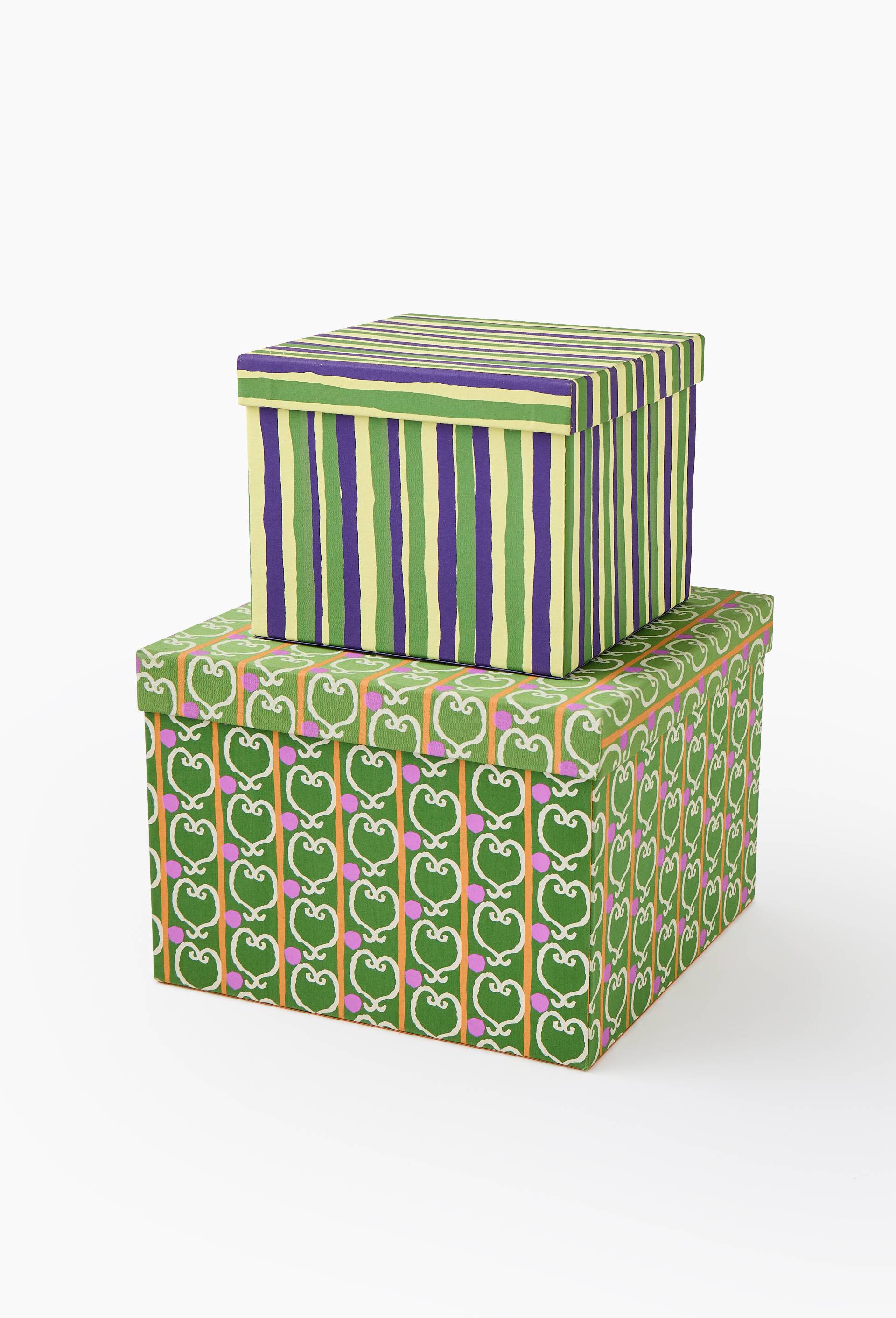 Bo&icirc;te carr&eacute;e imprim&eacute;e, 33.5x35cm - LES CRAFTIES x MONOPRIX, Vert fonc&eacute;, large image number 2.0