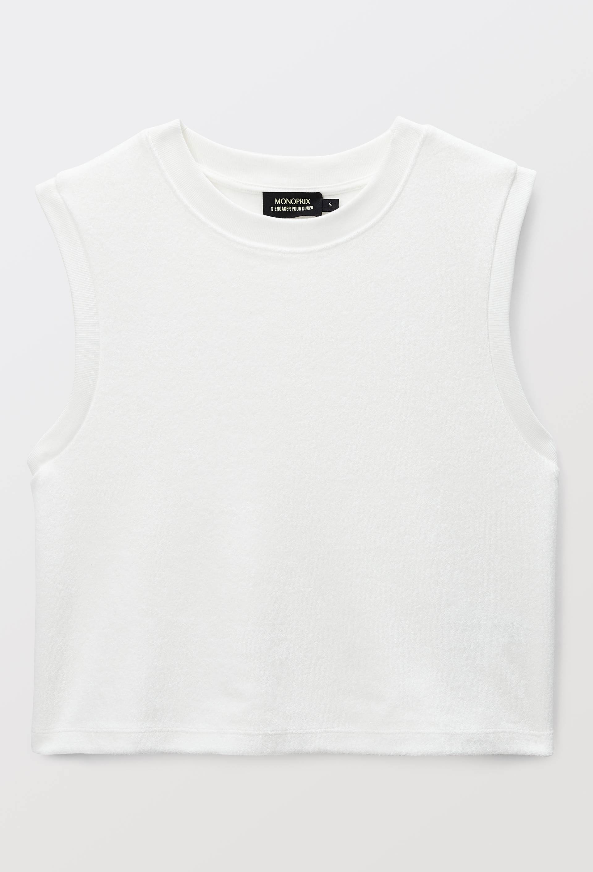 T-shirt sans manches en &eacute;ponge, Ecru, large image number 2