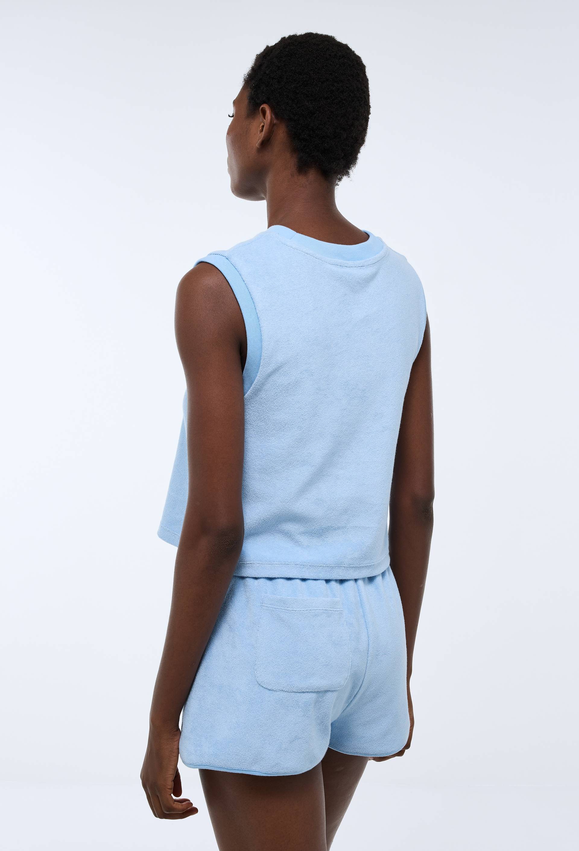 T-shirt sans manches en &eacute;ponge, Bleu, large image number 1.0