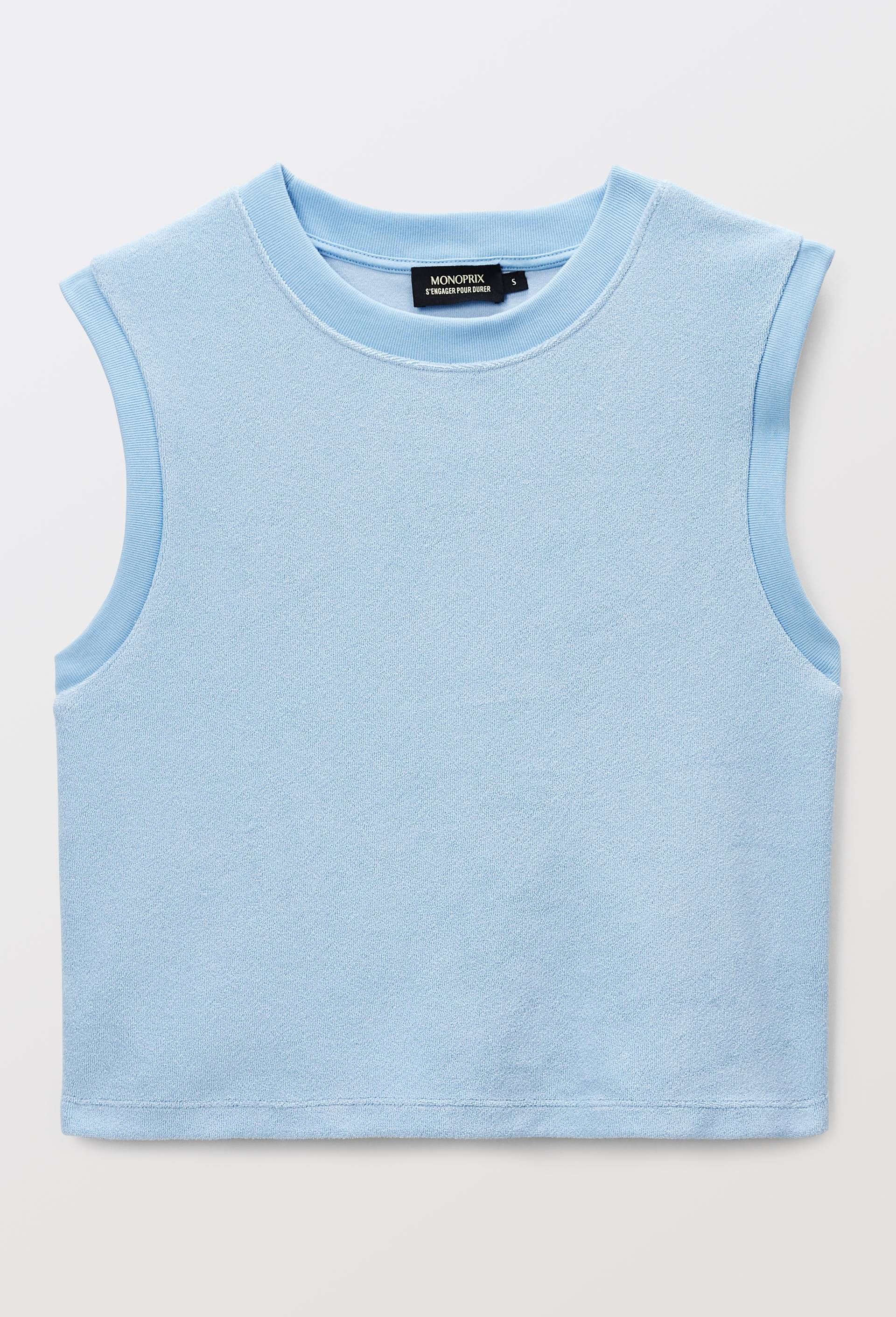 T-shirt sans manches en &eacute;ponge, Bleu, large image number 2.0