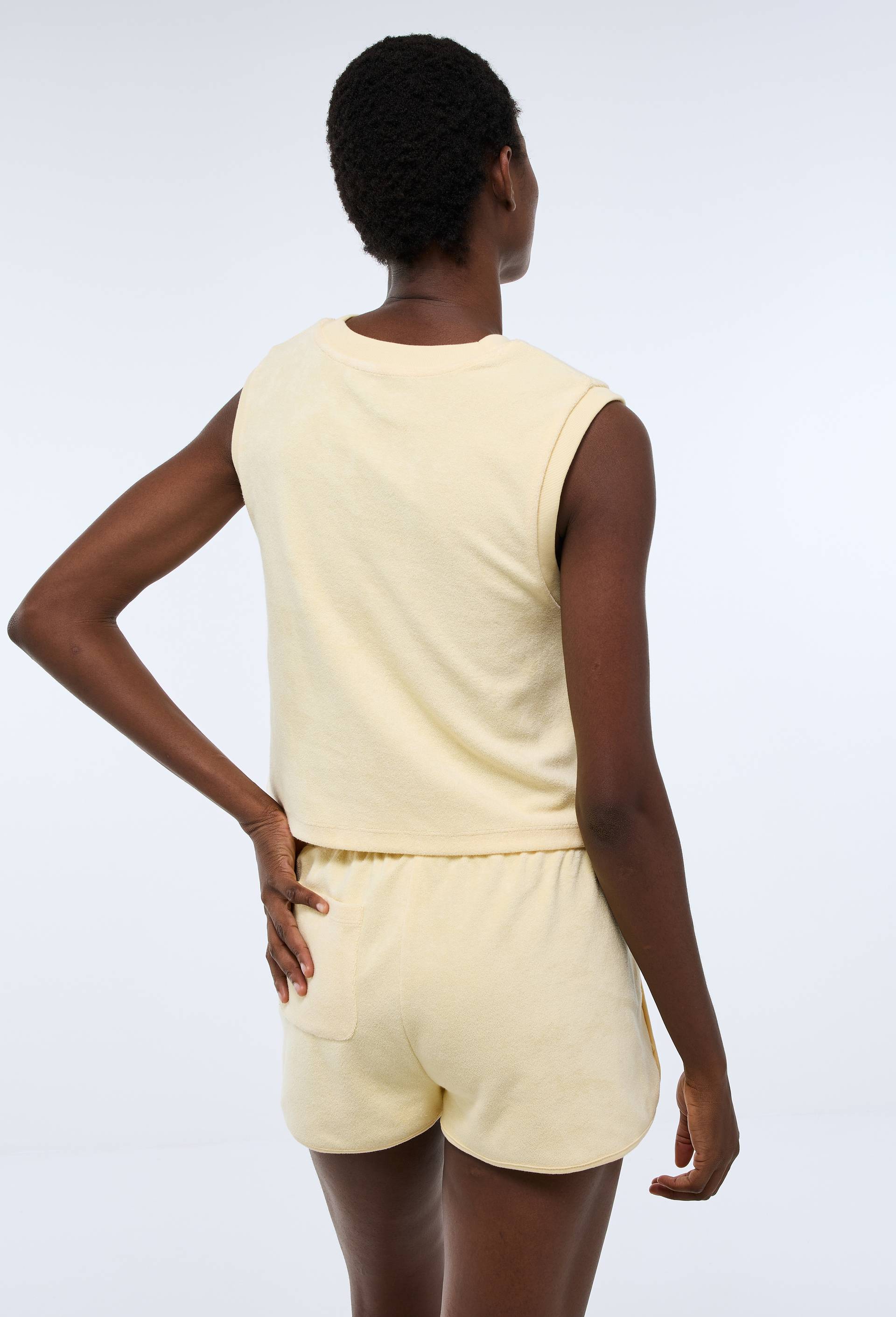 T-shirt sans manches en &eacute;ponge, Jaune clair, large image number 1