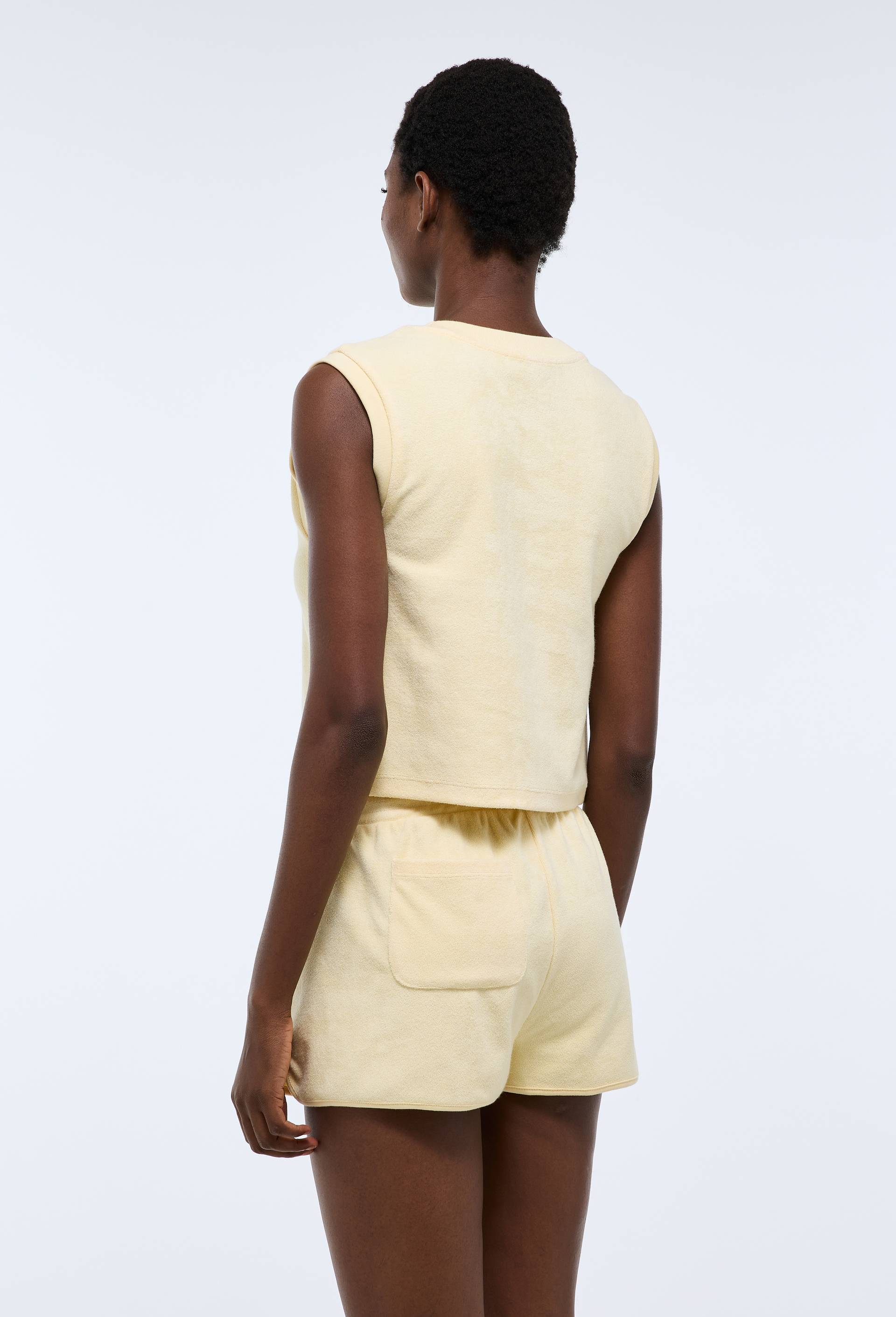 Short en &eacute;ponge, Jaune clair, large