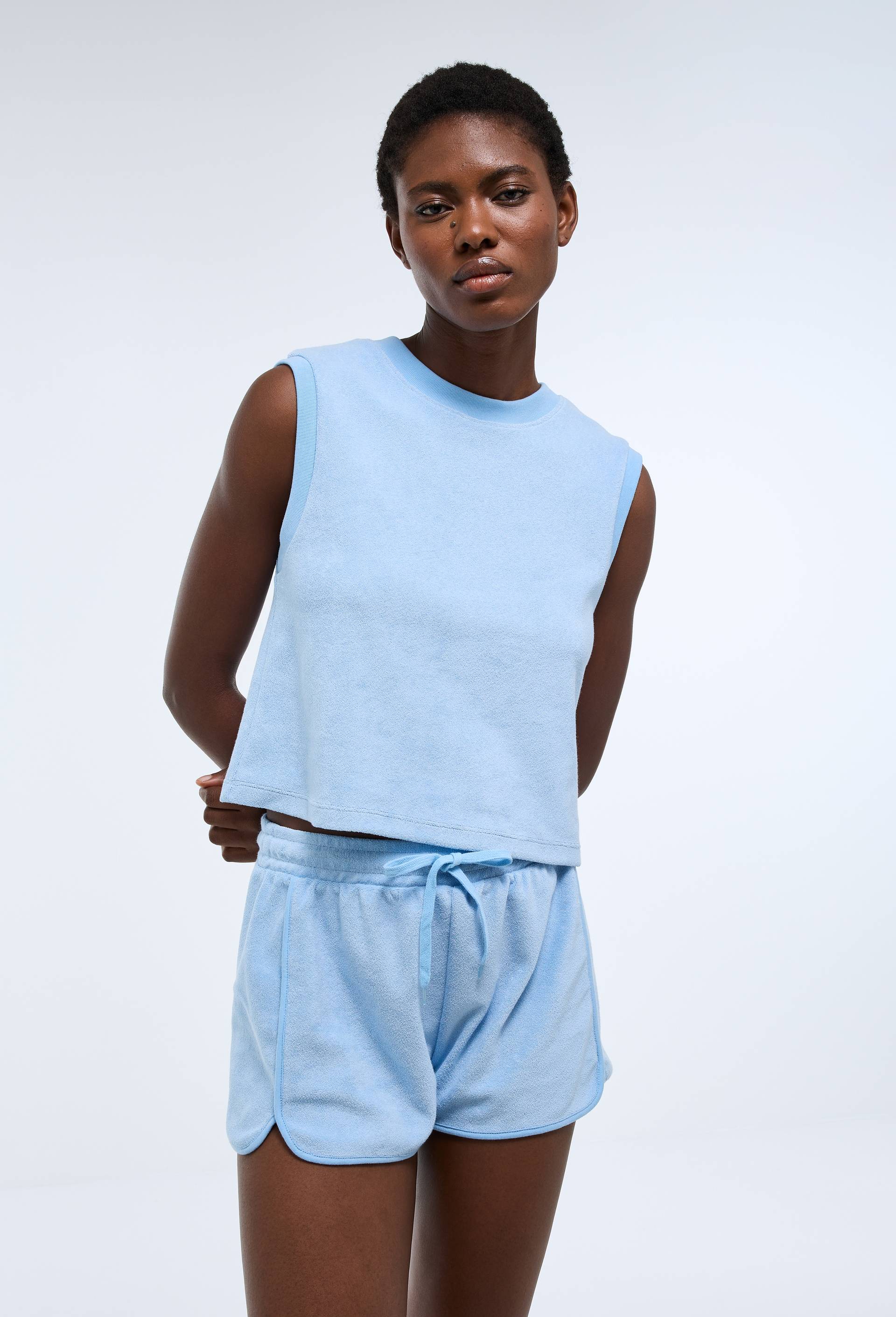 Short en &eacute;ponge, Bleu, swatch image
