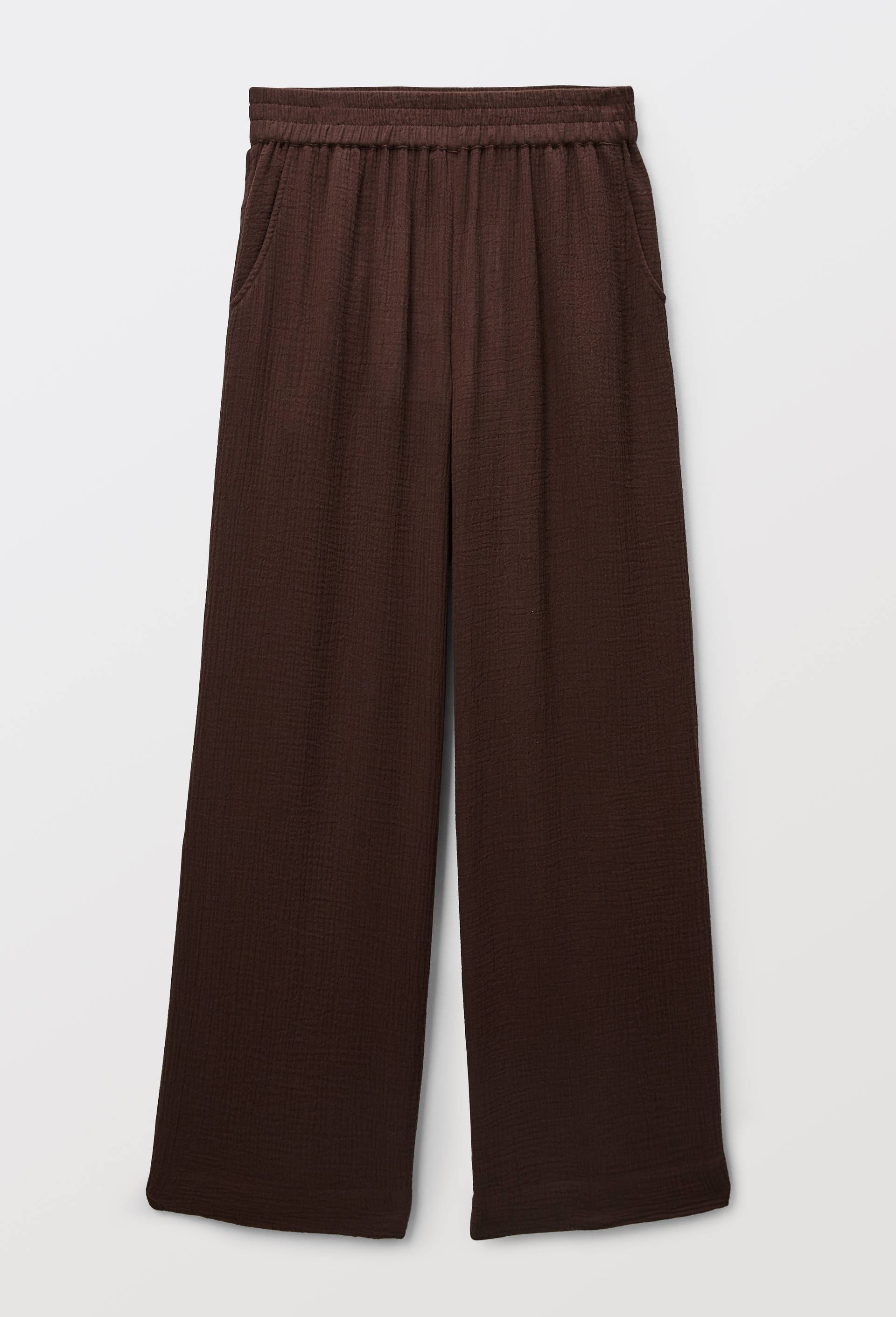 Pantalon de plage en double gaze de coton BIO GOTS, Brun fonc&eacute;, large image number 2