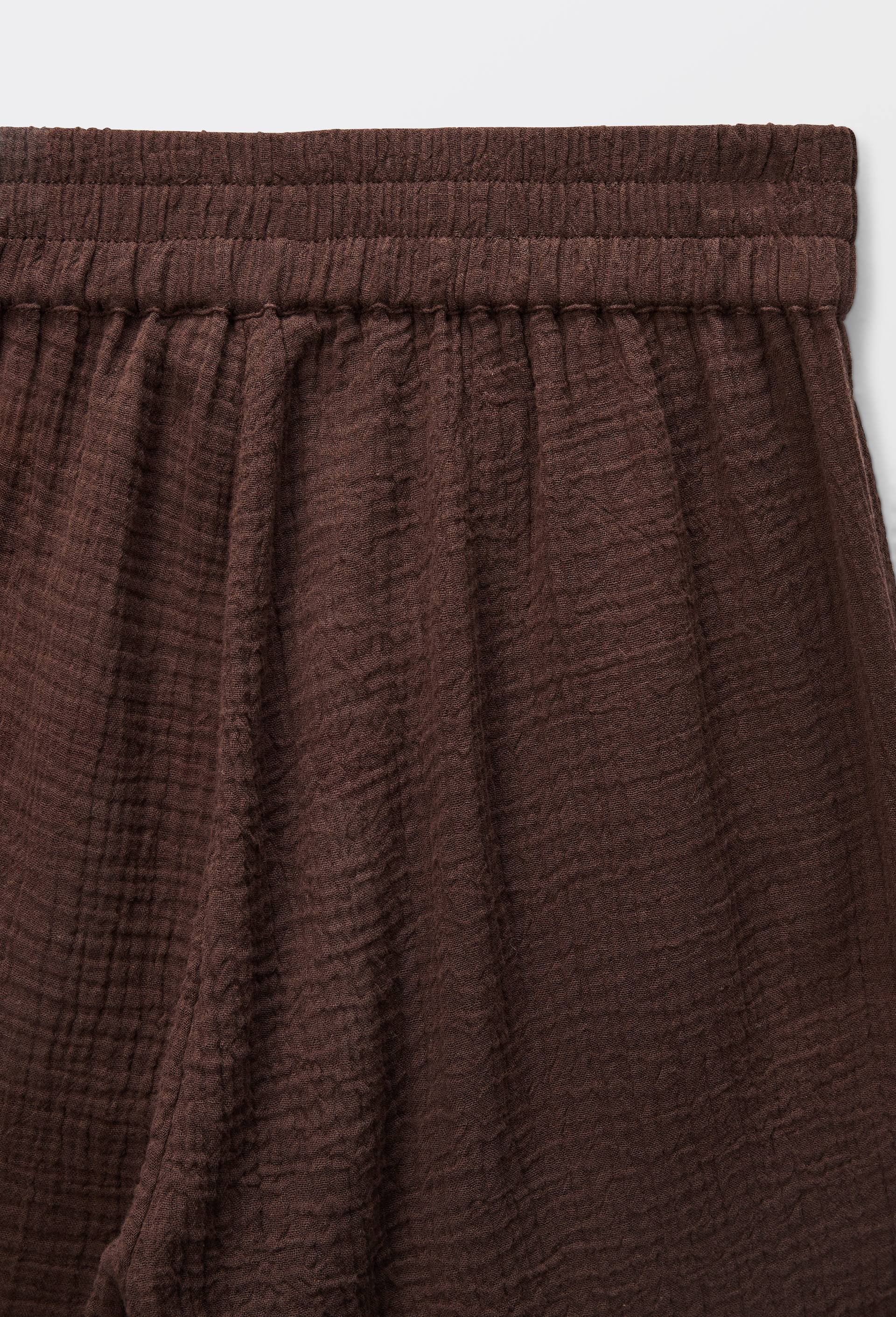 Pantalon de plage en double gaze de coton BIO GOTS, Brun fonc&eacute;, large image number 4
