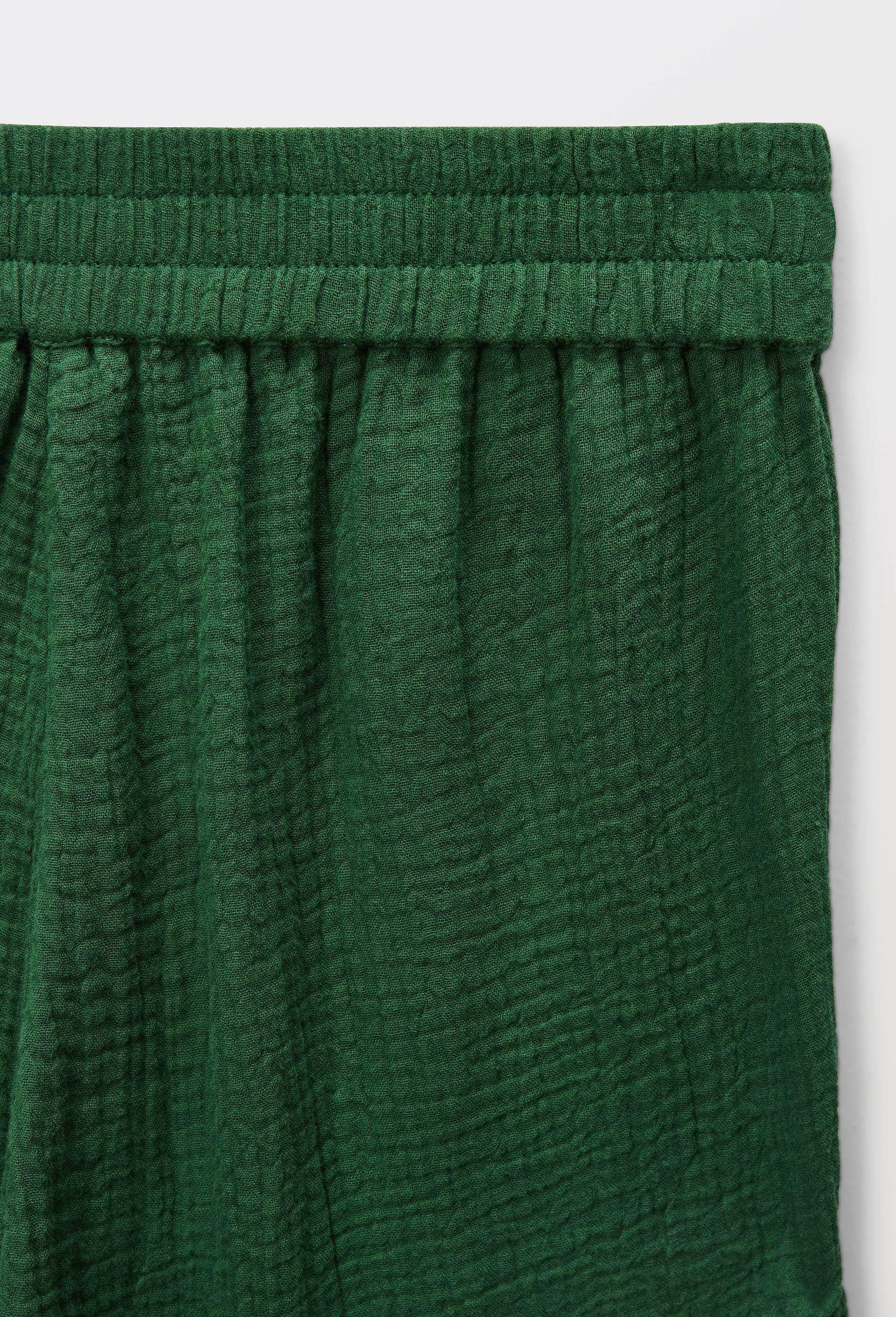 Pantalon de plage en double gaze de coton BIO GOTS, Vert fonc&eacute;, large image number 4