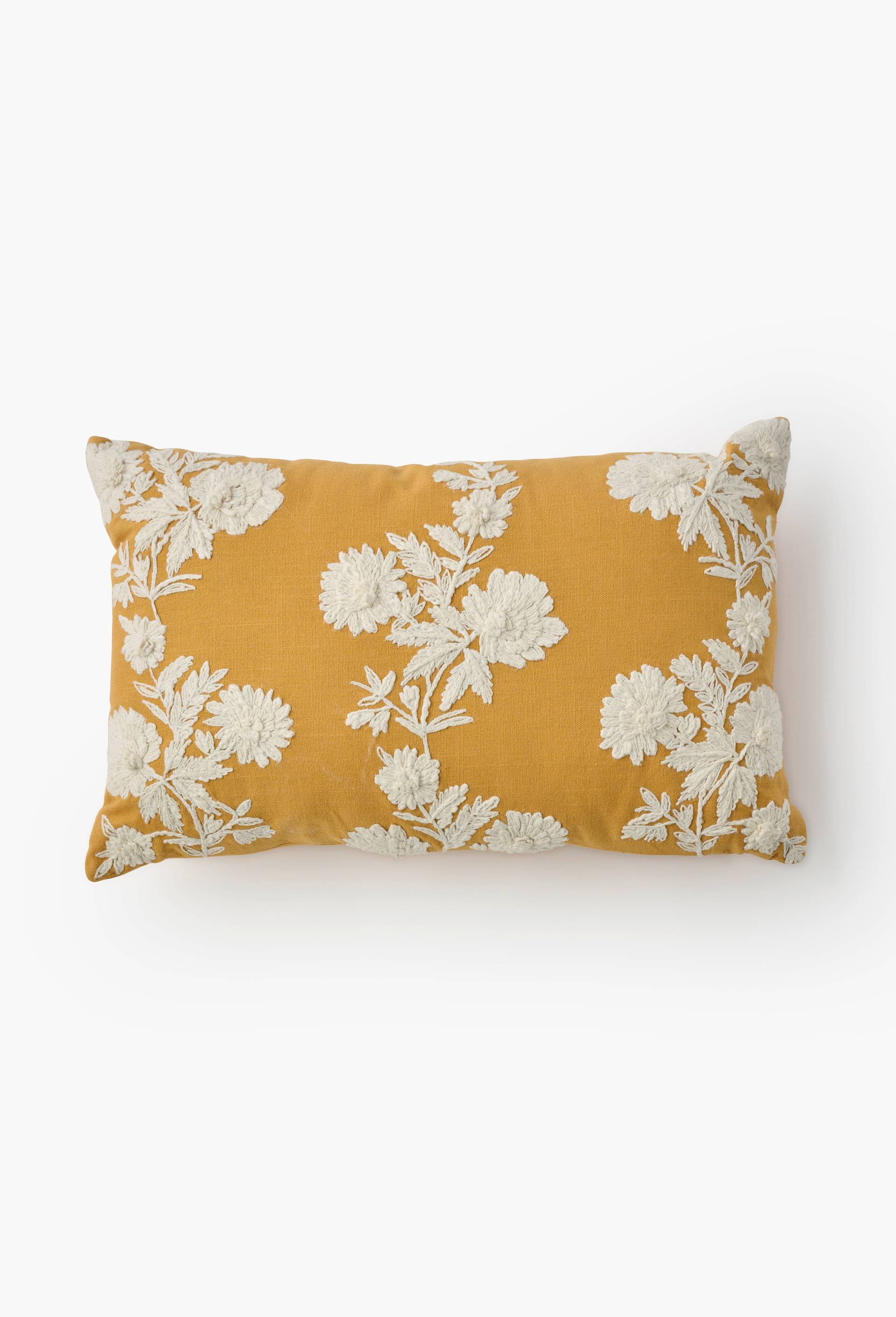 Coussin brod&eacute;, 30X50cm, Jaune, large image number 0.0