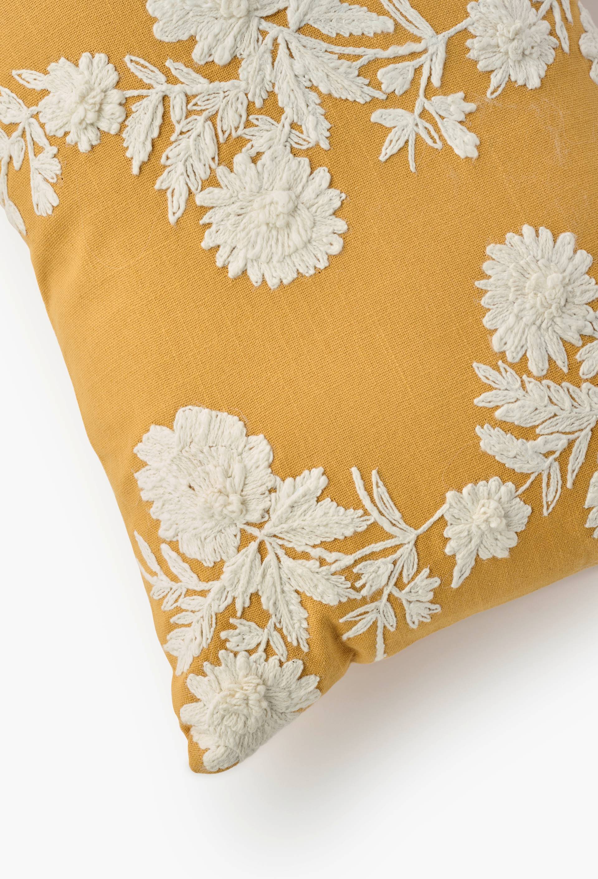 Coussin brod&eacute;, 30X50cm, Jaune, large image number 1.0