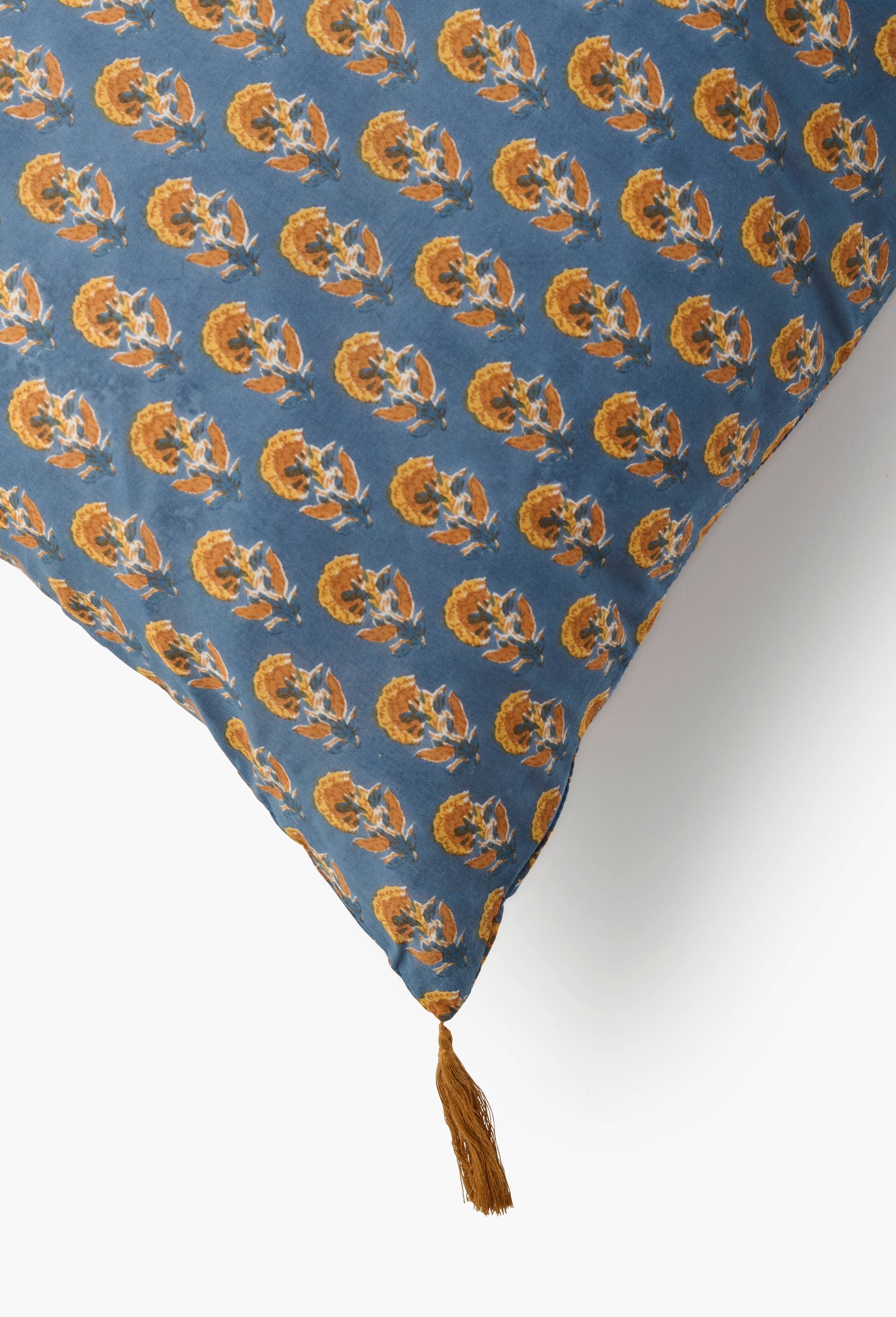 Coussin rectangulaire imprim&eacute;, 35x70cm, 100% coton, Bleu, large image number 1
