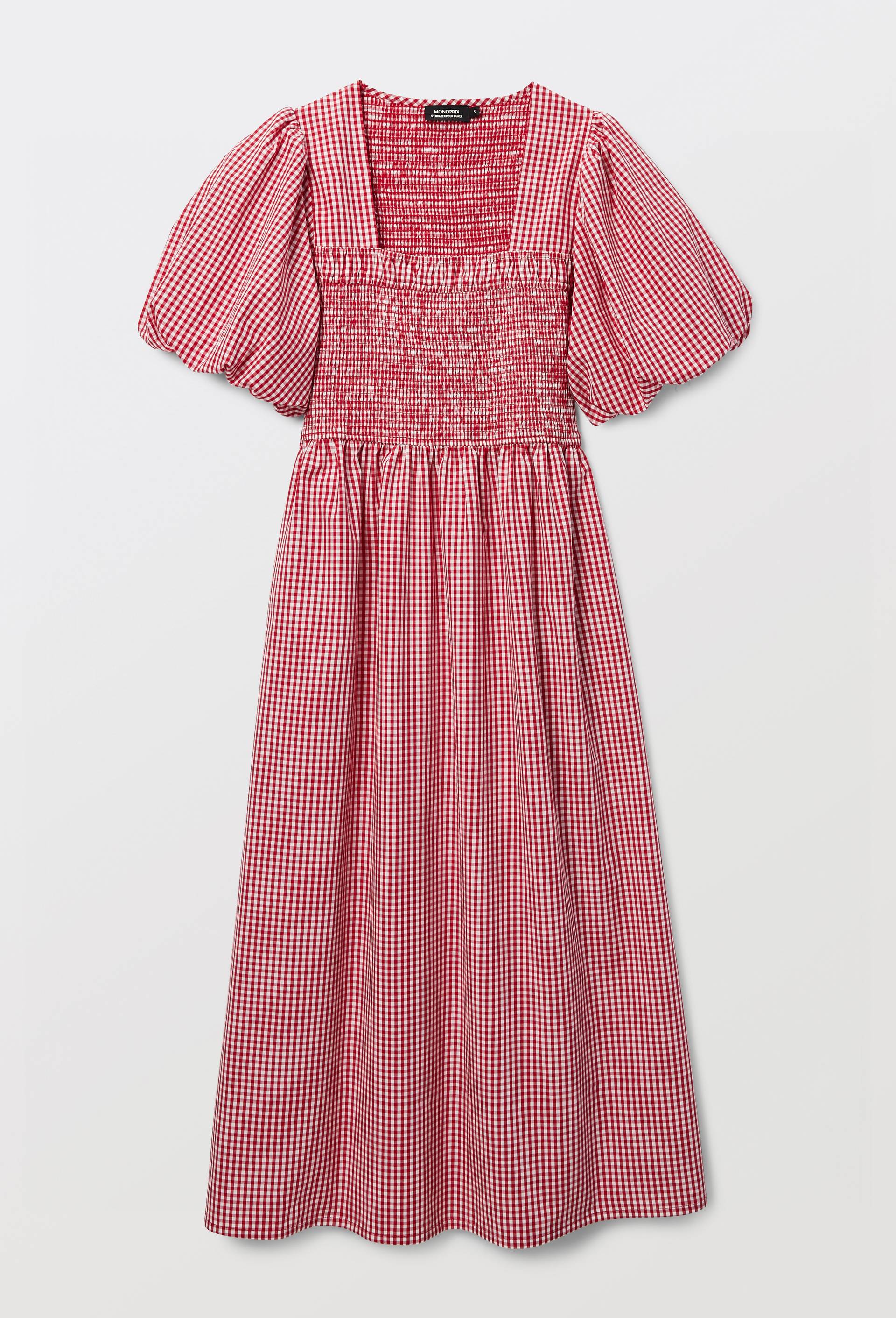 Robe midi avec smocks en coton BIO GOTS, Rouge, large image number 2