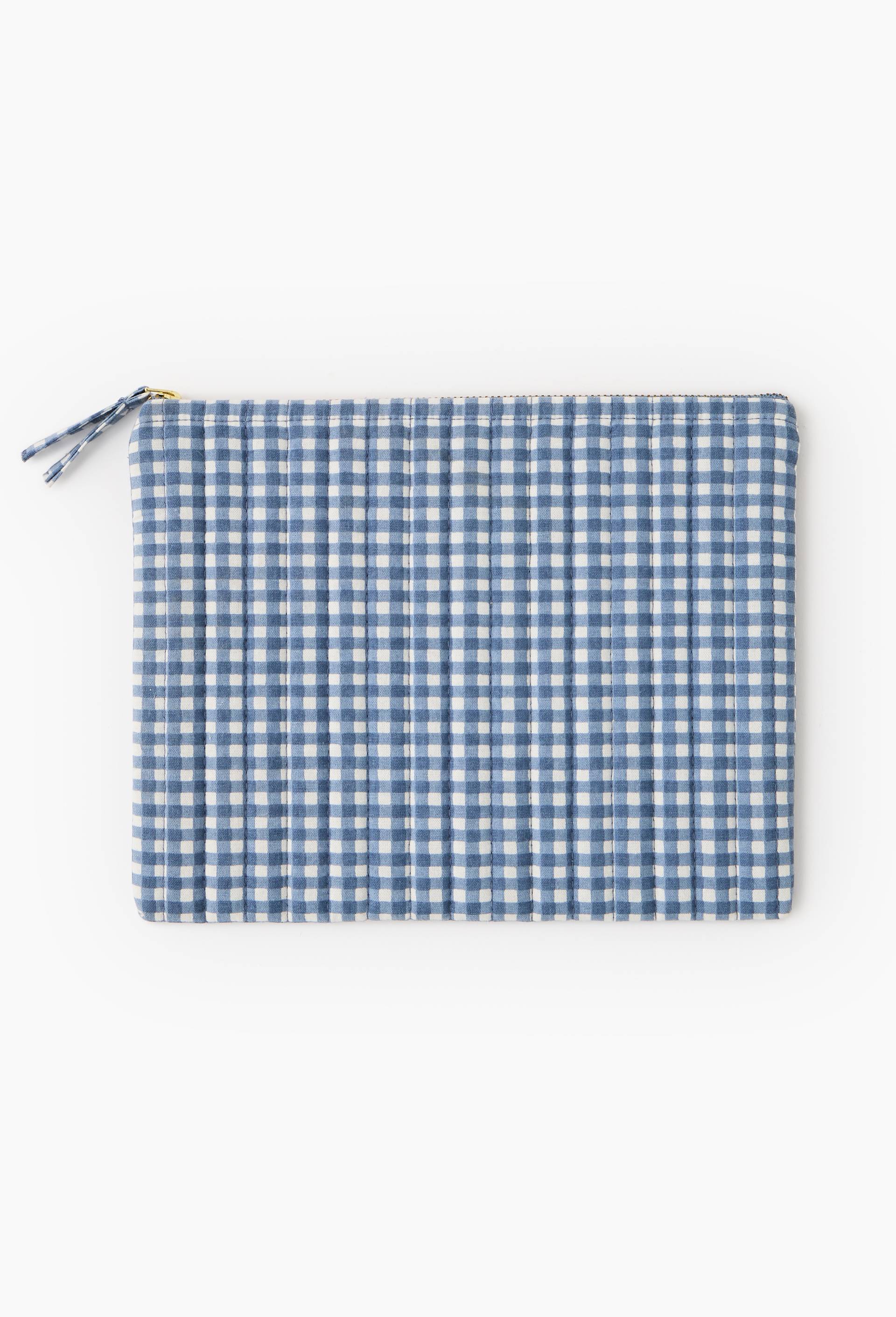 Trousse plate vichy, Bleu, large image number 0