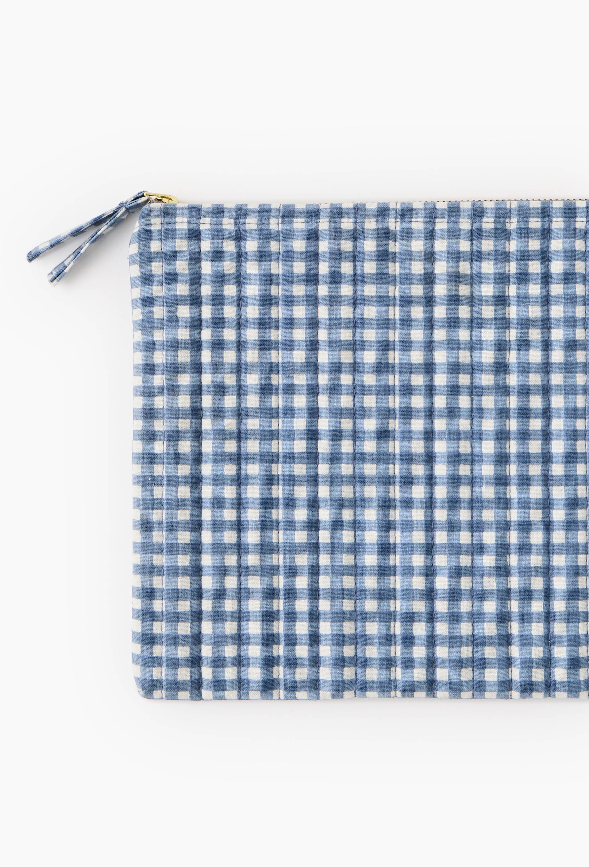 Trousse plate vichy, Bleu, large image number 1
