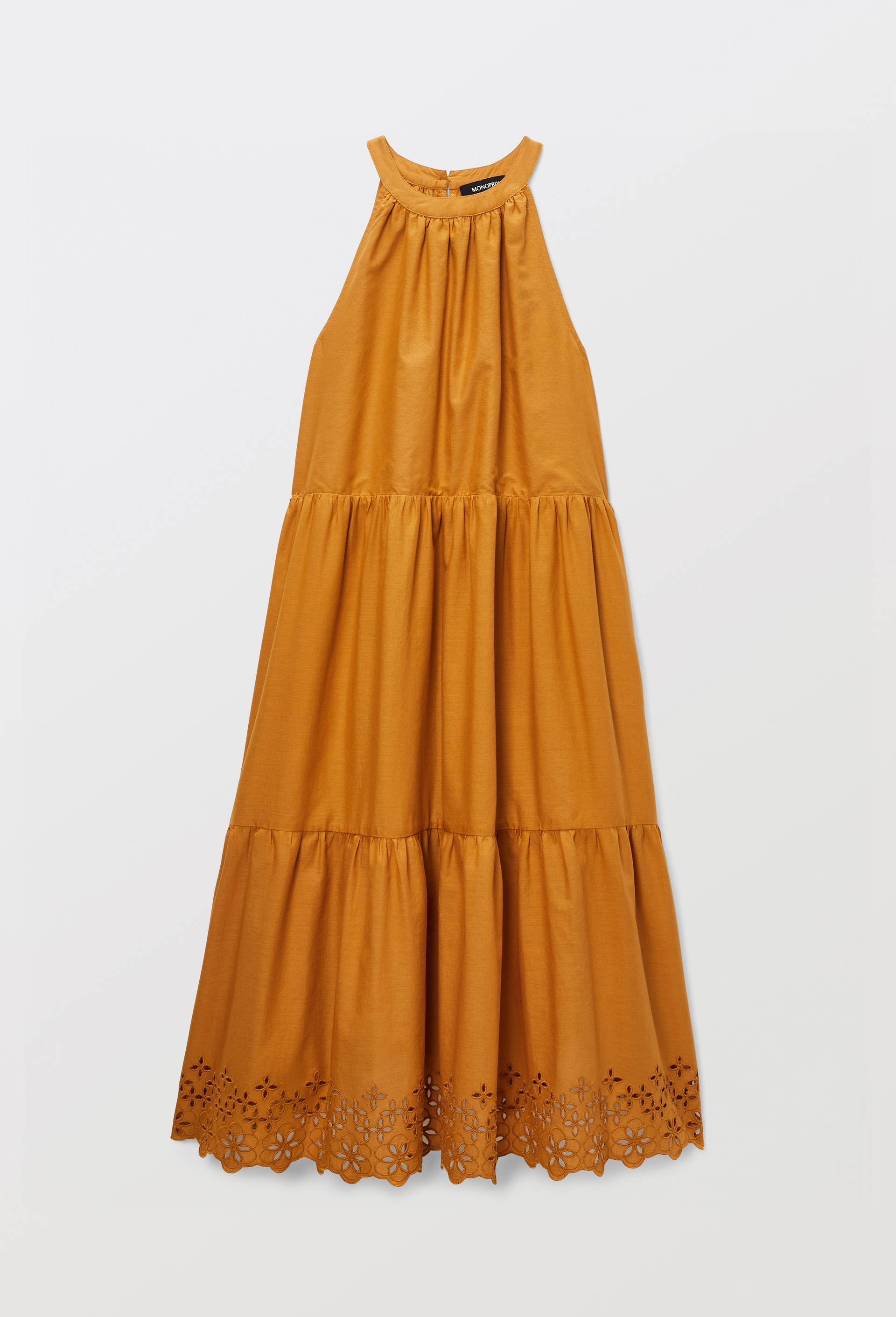 Robe longue sans manches avec broderies, Brun clair, large image number 1.0