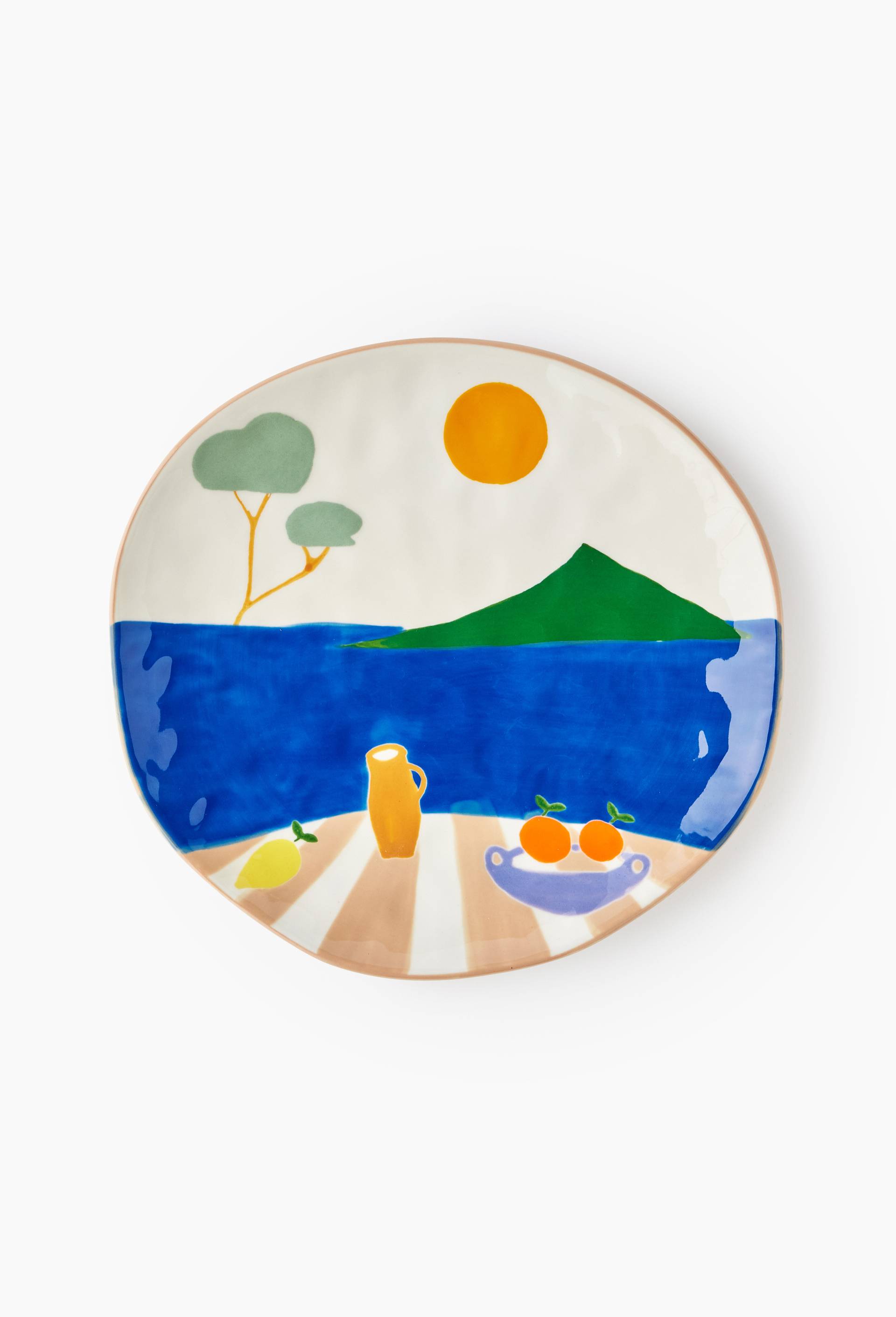 Assiette &agrave; d&icirc;ner, 25cm, en c&eacute;ramique - BEN ARPEA x MONOPRIX, Multicolore, large image number 0