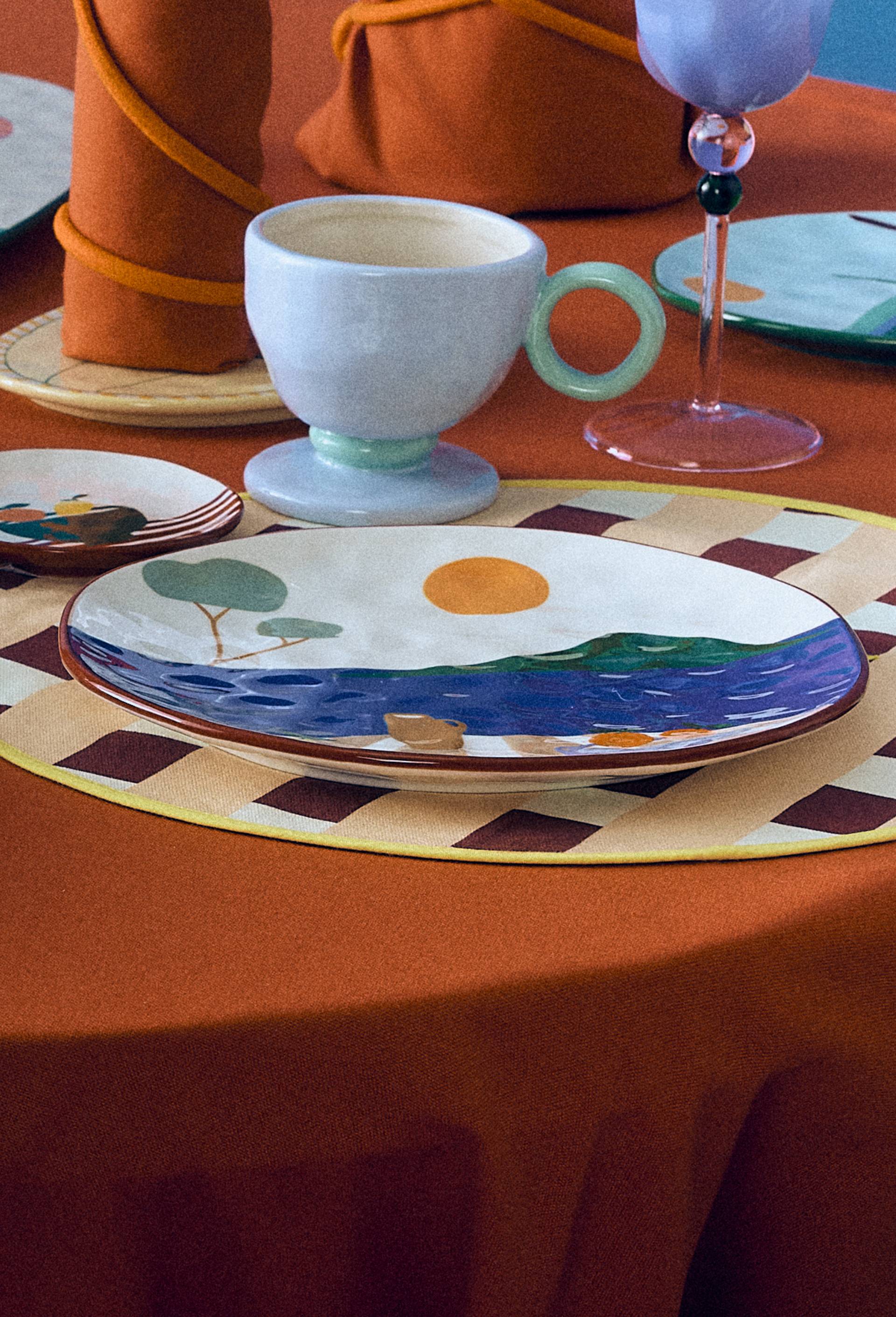 Assiette &agrave; d&icirc;ner, 25cm, en c&eacute;ramique - BEN ARPEA x MONOPRIX, Multicolore, large image number 2