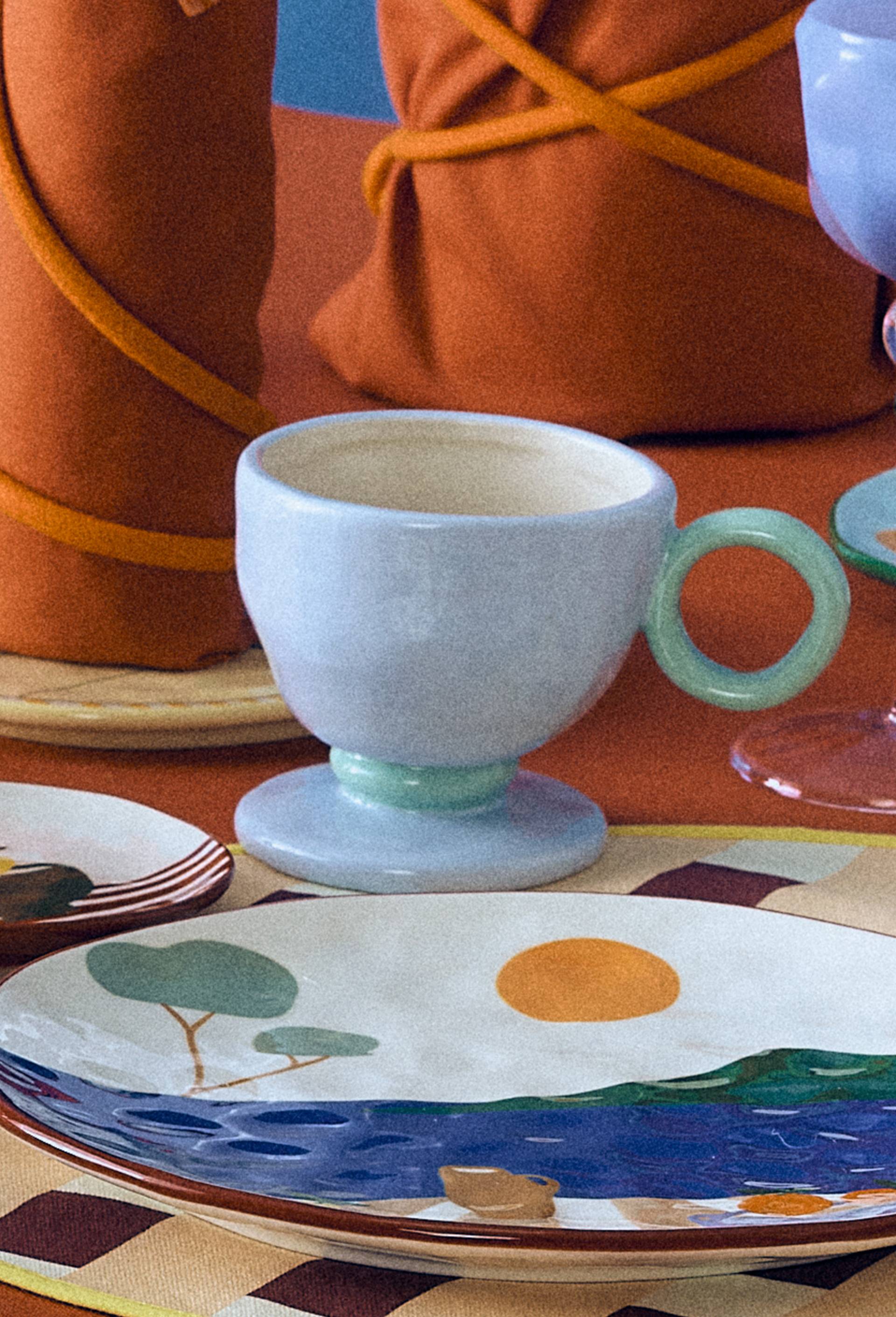Tasse &agrave; caf&eacute;, 9x13cm, en c&eacute;ramique - BEN ARPEA x MONOPRIX, Bleu, large image number 3.0