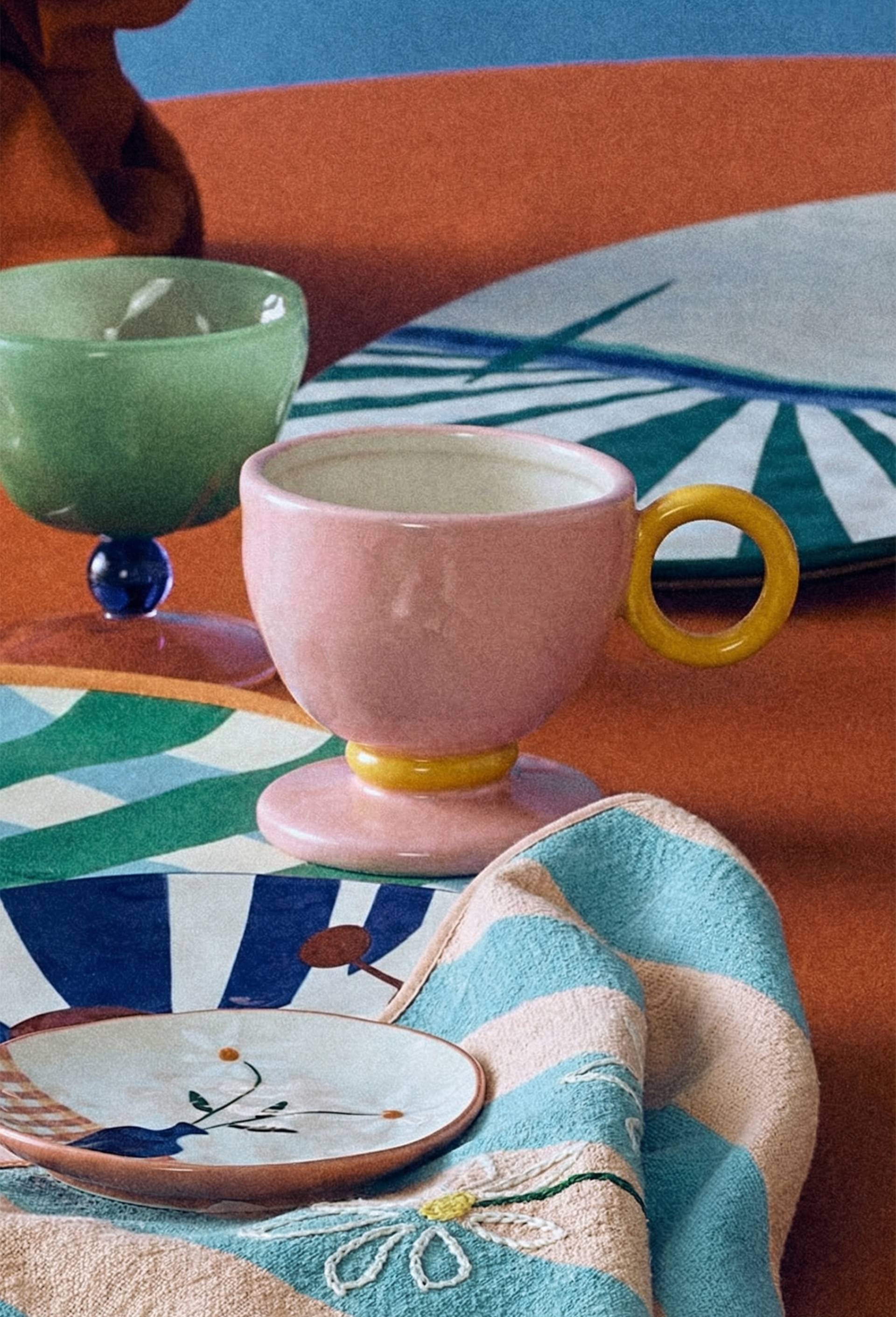 Tasse &agrave; caf&eacute;, 9x13cm, en c&eacute;ramique - BEN ARPEA x MONOPRIX, Rose clair, large image number 3