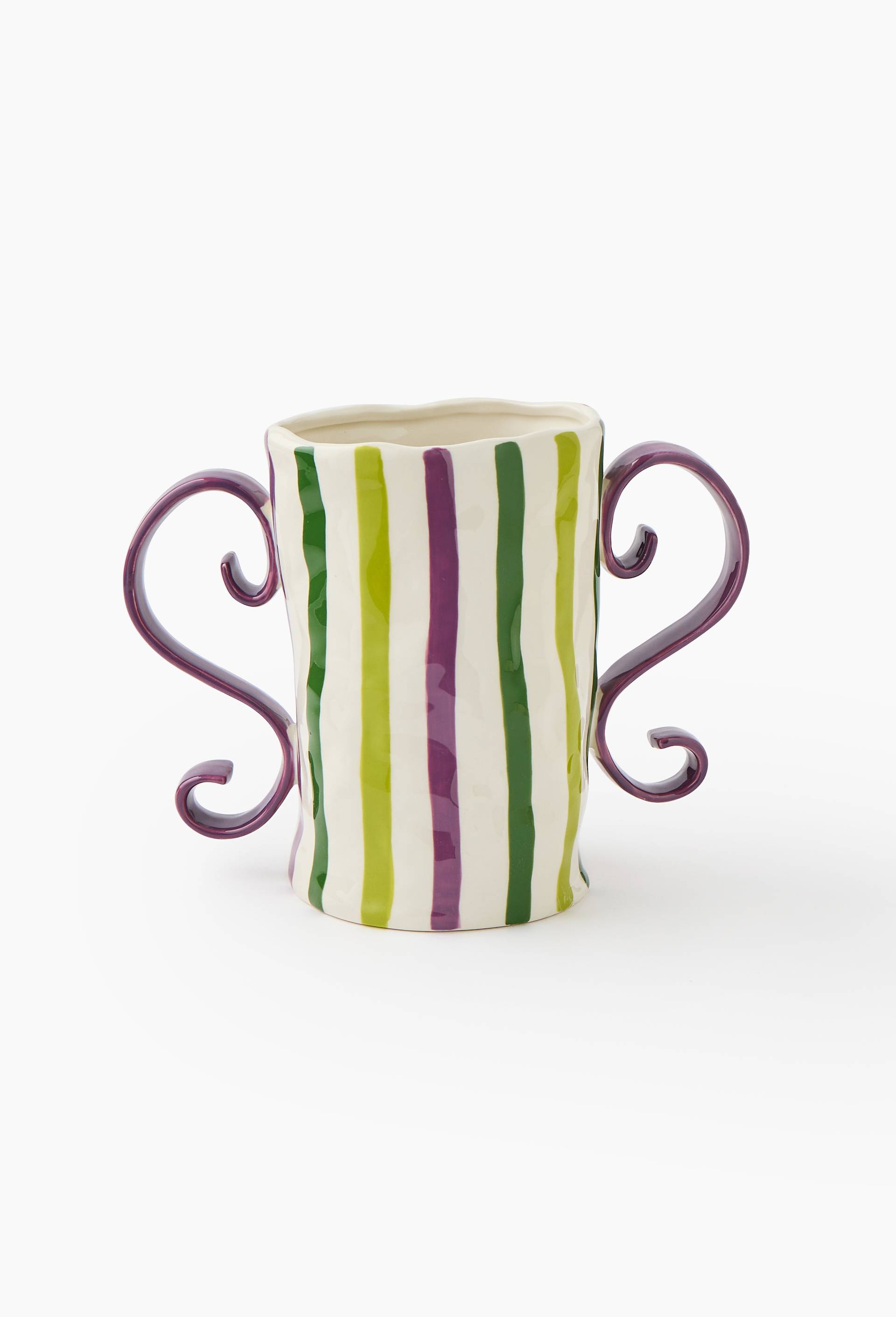 Vase, 12x23x33cm, en c&eacute;ramique - LES CRAFTIES x MONOPRIX, Violet, large image number 0