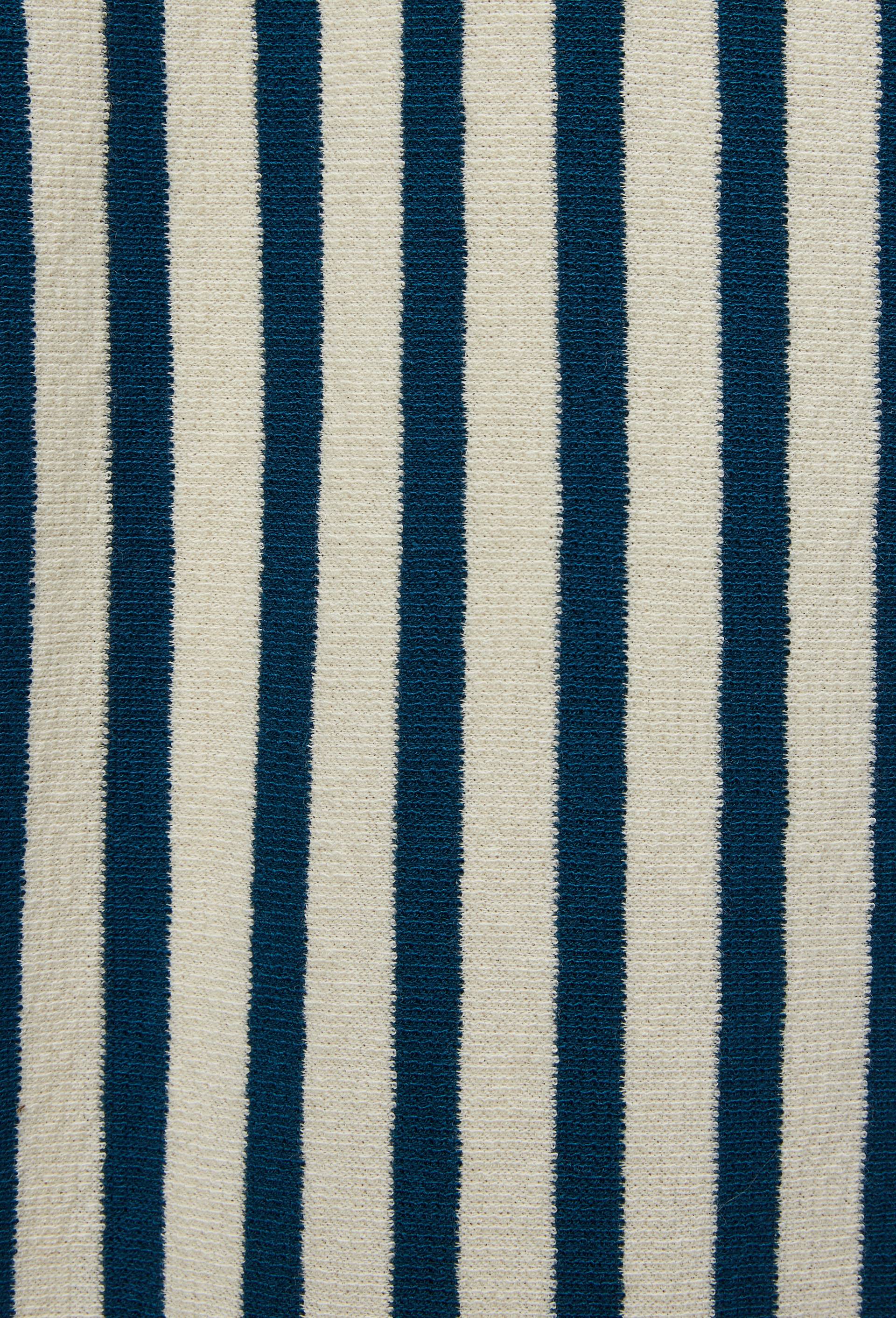 Pantalon large ray&eacute; en coton, Bleu, large image number 4.0