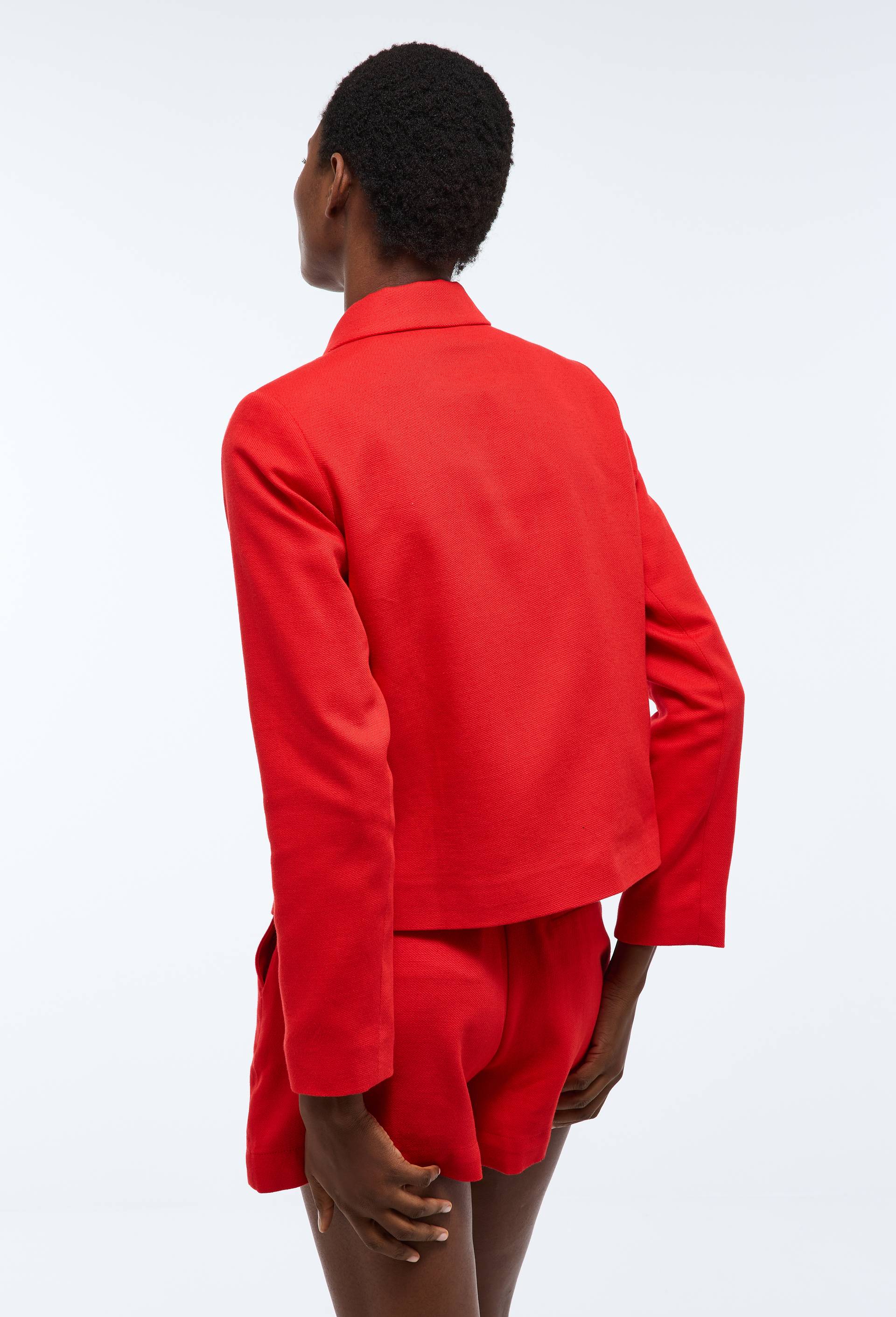 Veste courte contentant du coton et du lin, Rouge, large image number 2