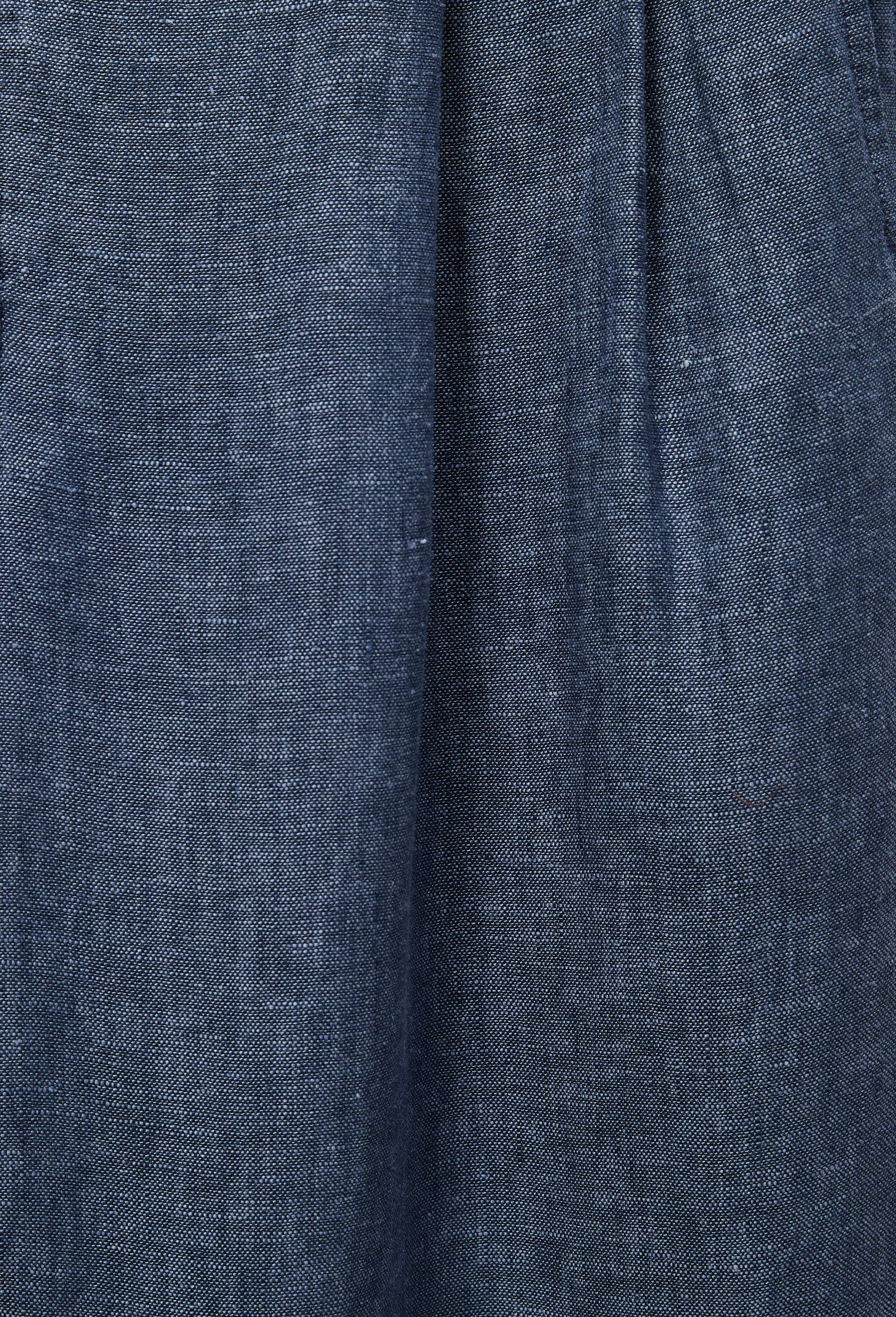 Pantalon en lin &agrave; taille &eacute;lastiqu&eacute;e, Bleu fonc&eacute;, large image number 5
