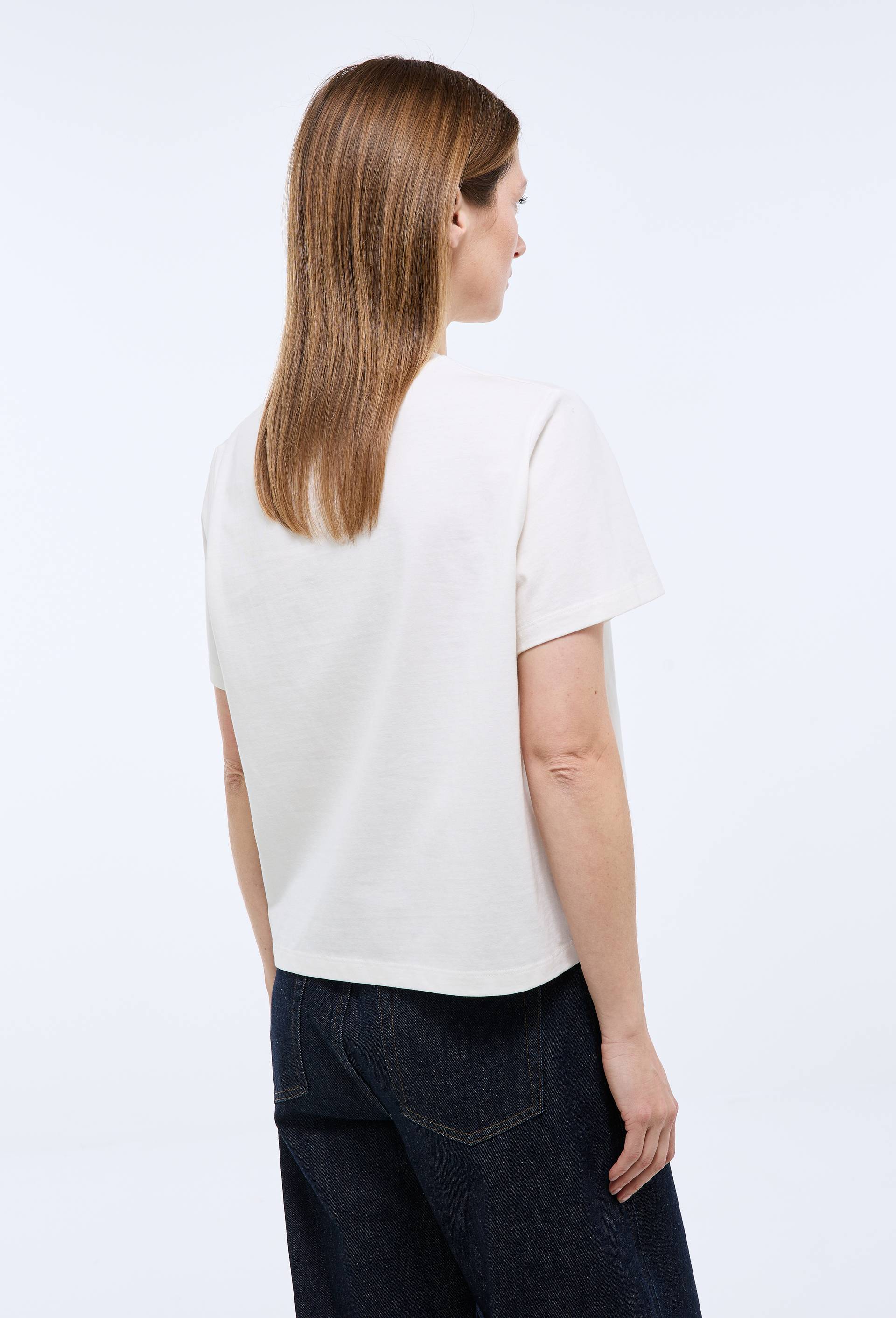 T-shirt manches courtes uni en coton BIO GOTS, Ecru, large image number 1