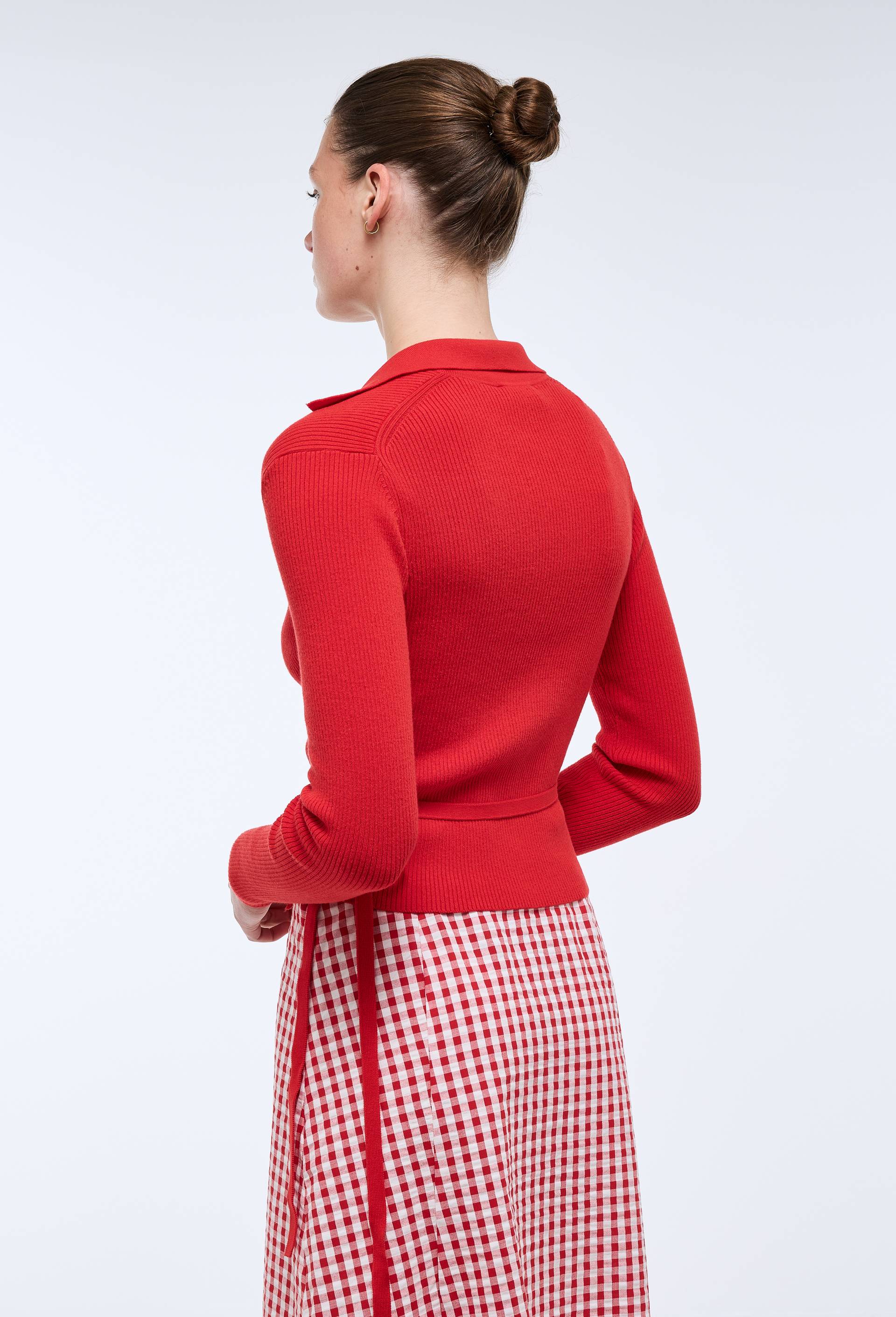 Cardigan en maille coton, Rouge, large image number 3