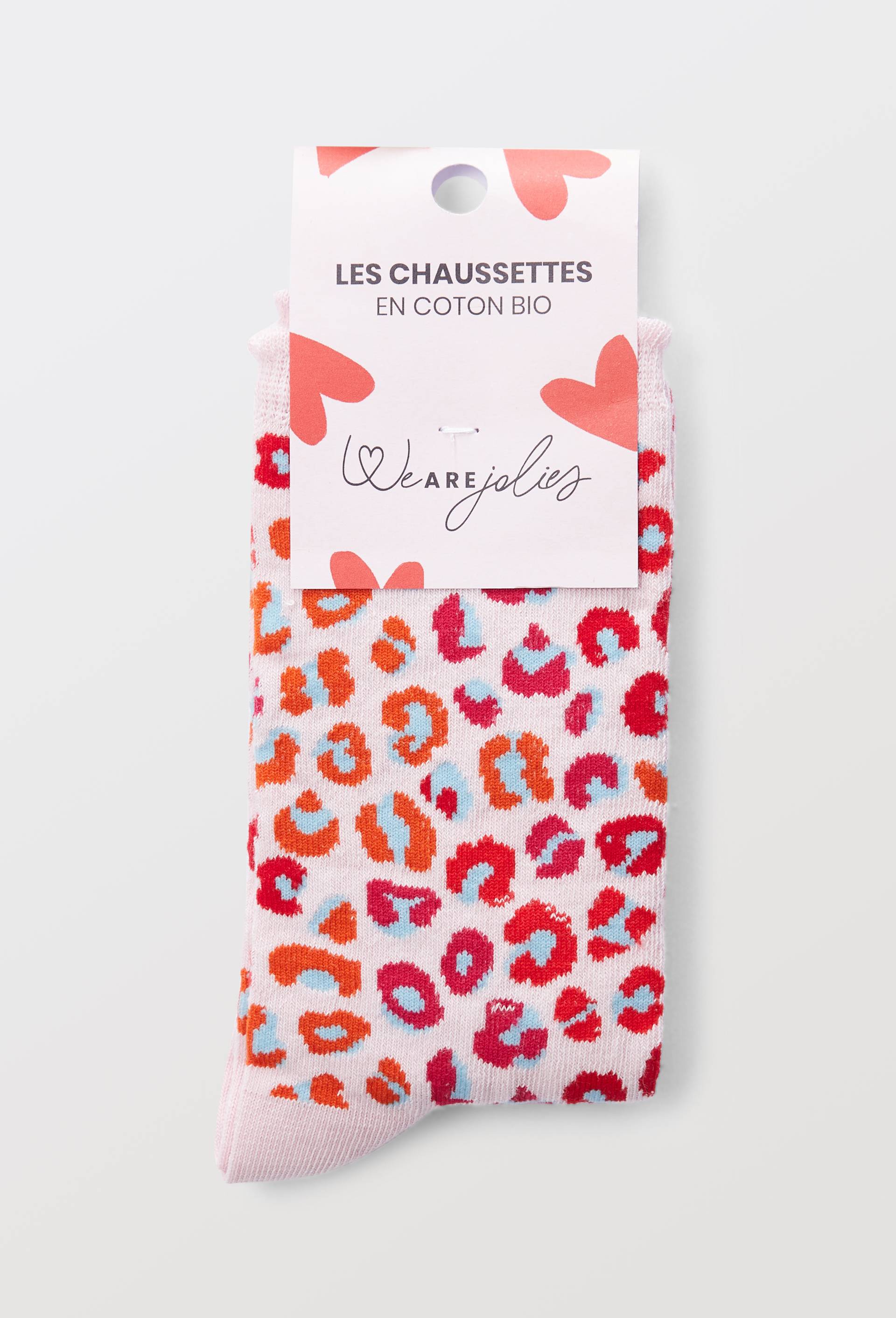 Chaussettes fantaisies en coton bio WE ARE JOLIES, Rose, large image number 2.0