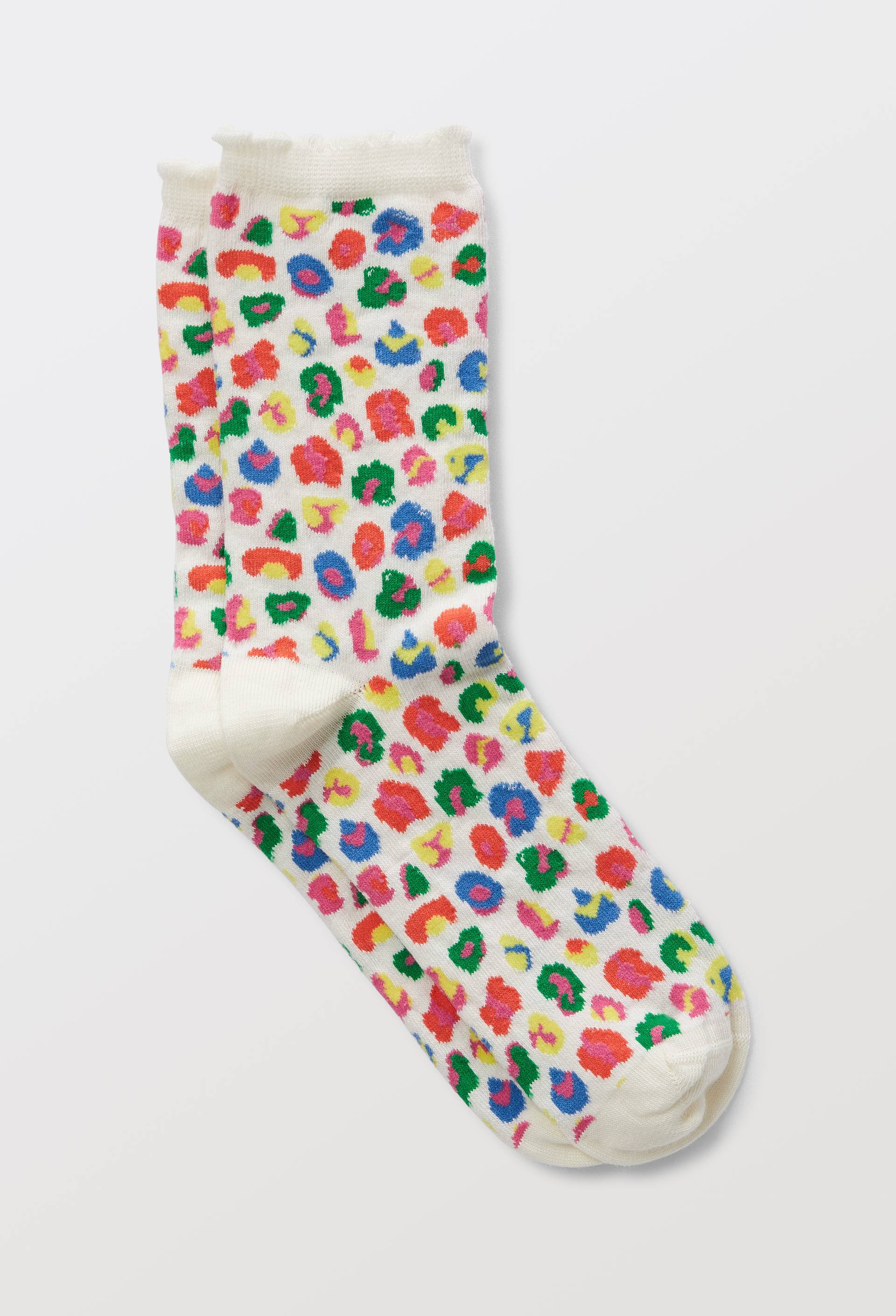 Chaussettes fantaisies en coton bio WE ARE JOLIES, Ecru, swatch image