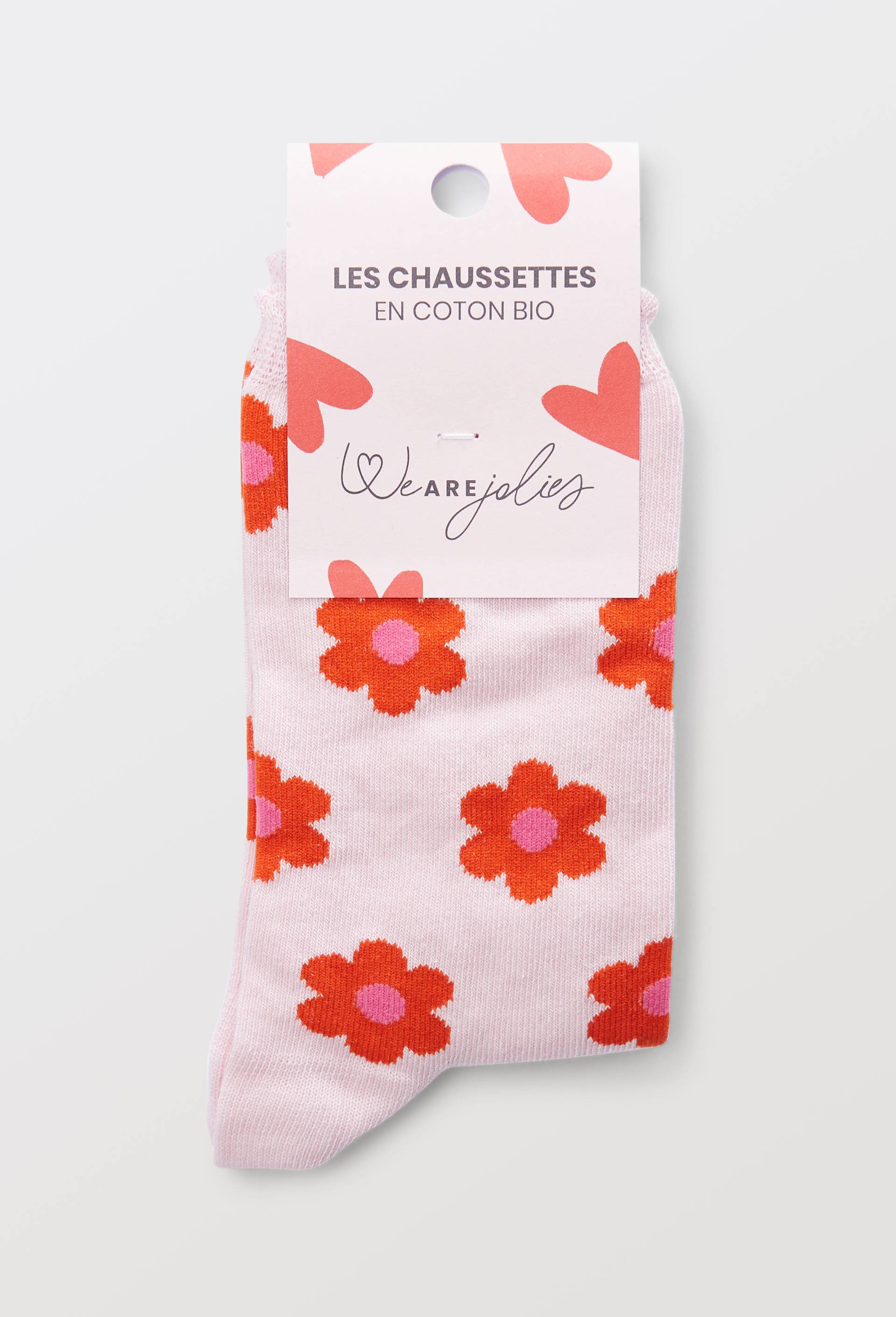 Chaussettes fantaisies en coton bio WE ARE JOLIES, Rose, large image number 2