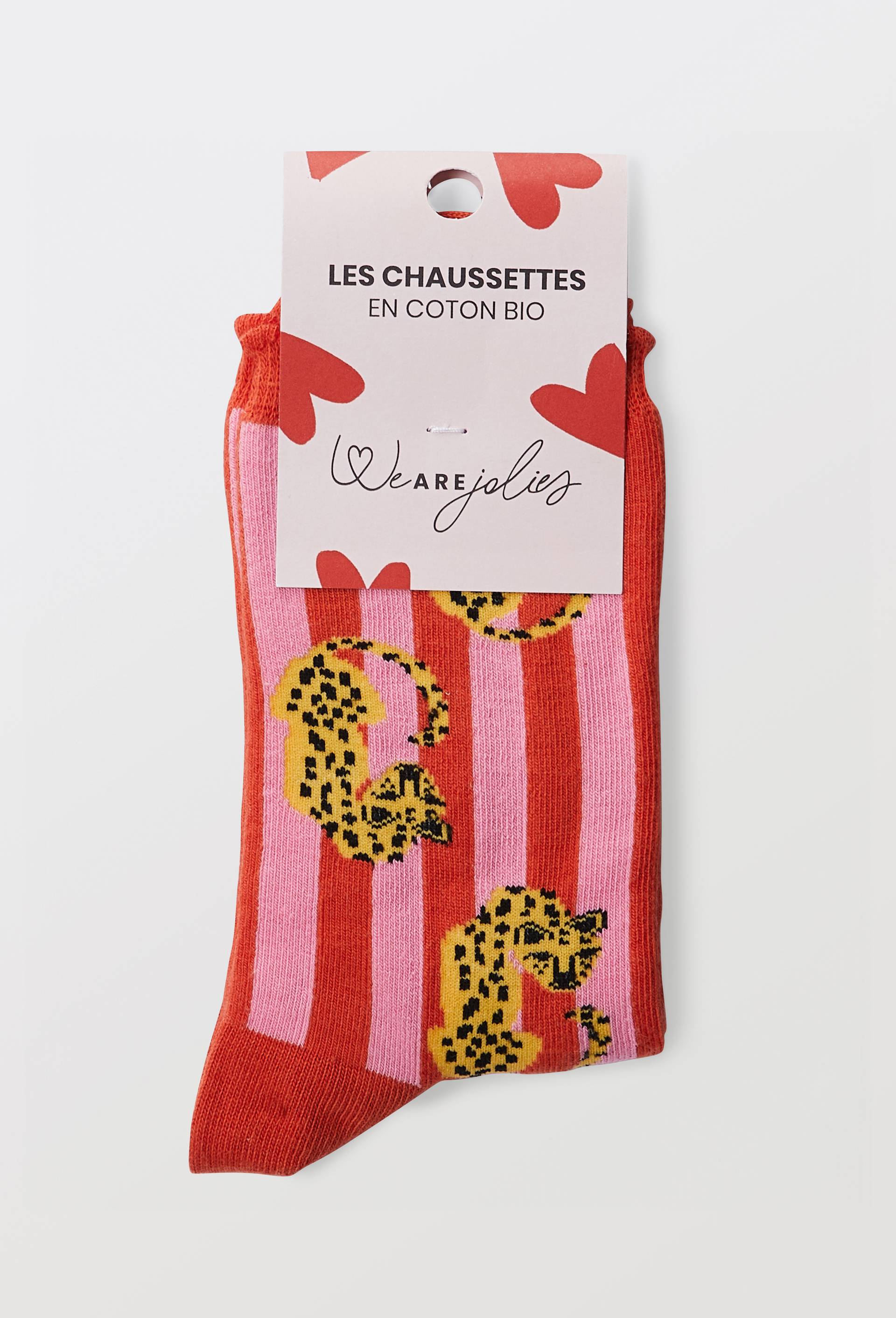 Chaussettes fantaisies en coton bio WE ARE JOLIES, Rose, large image number 2
