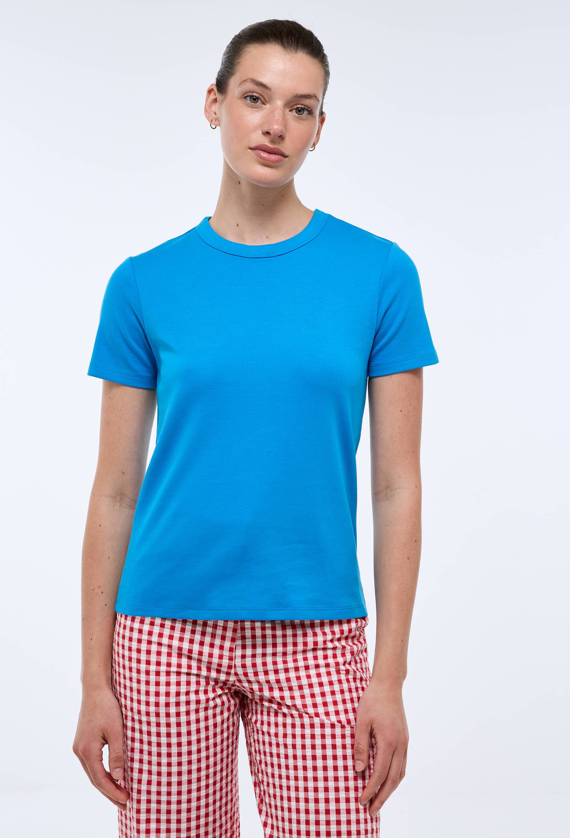 T-shirt manches courtes &eacute;pais en coton BIO GOTS, Bleu, large image number 1.0