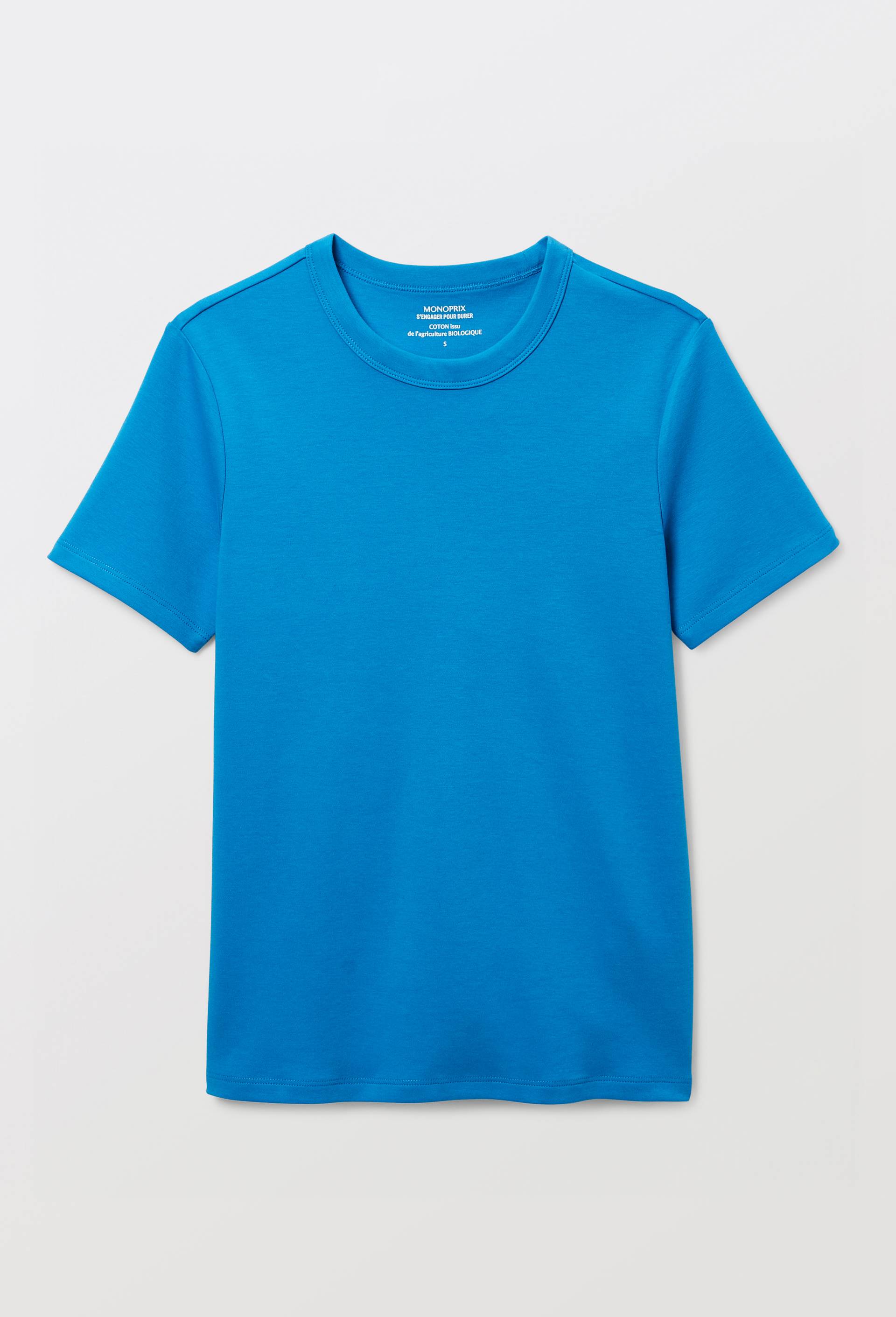 T-shirt manches courtes &eacute;pais en coton BIO GOTS, Bleu, large image number 3.0