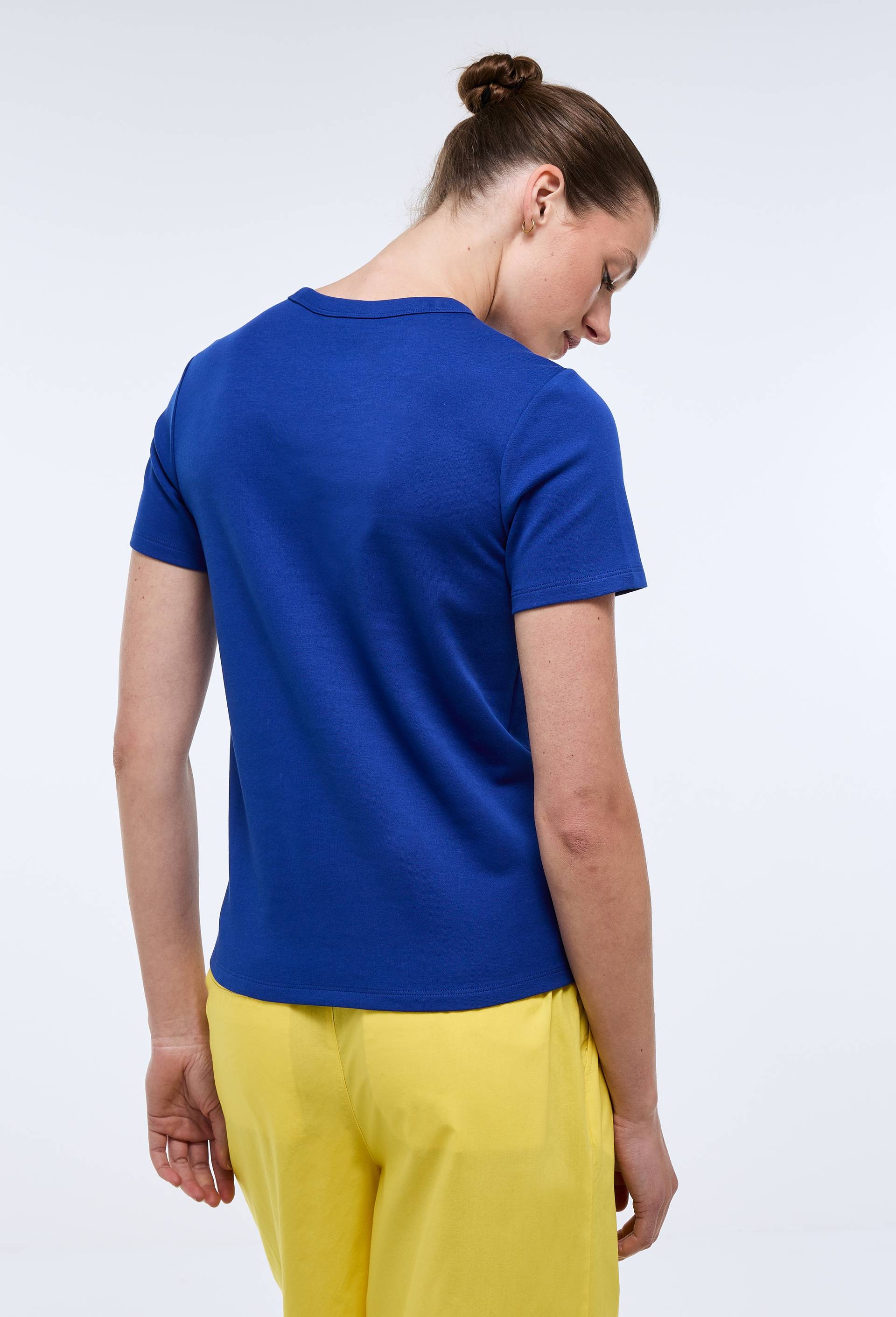 T-shirt manches courtes &eacute;pais en coton BIO GOTS, Bleu, large image number 1.0